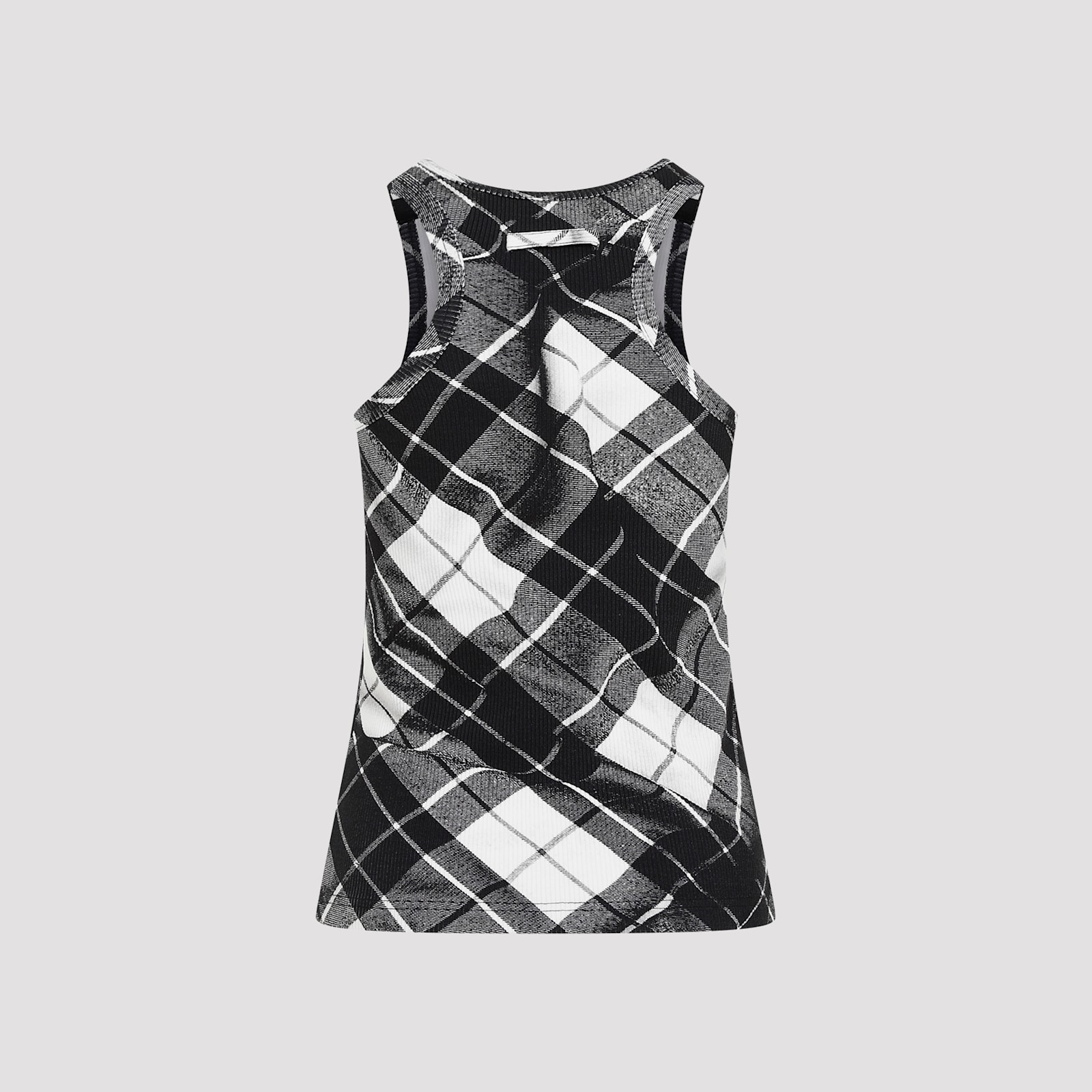 Shop Jean Paul Gaultier Printed Tartan Printed Top In Black Grey White