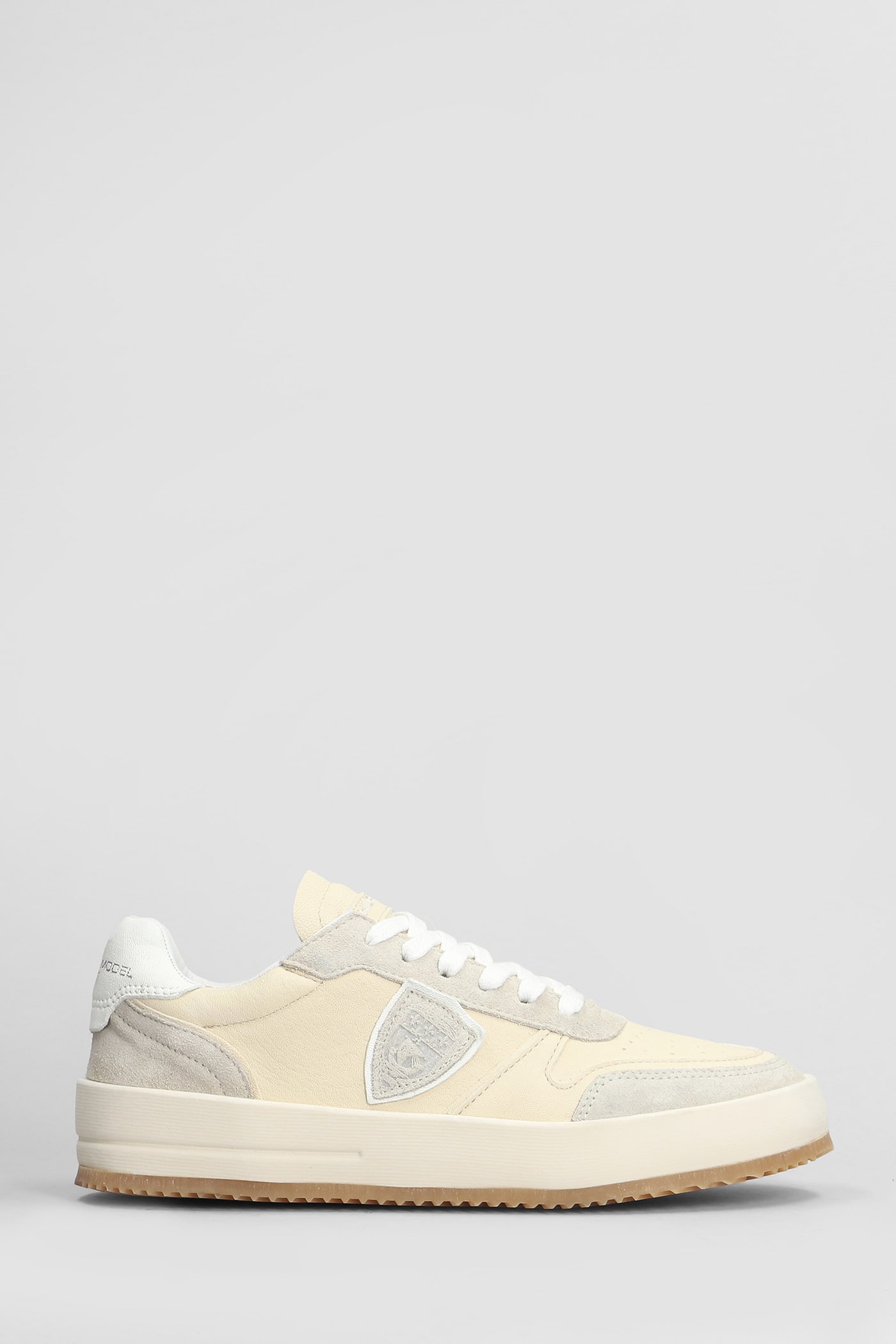 Nice Low Sneakers In Beige Leather