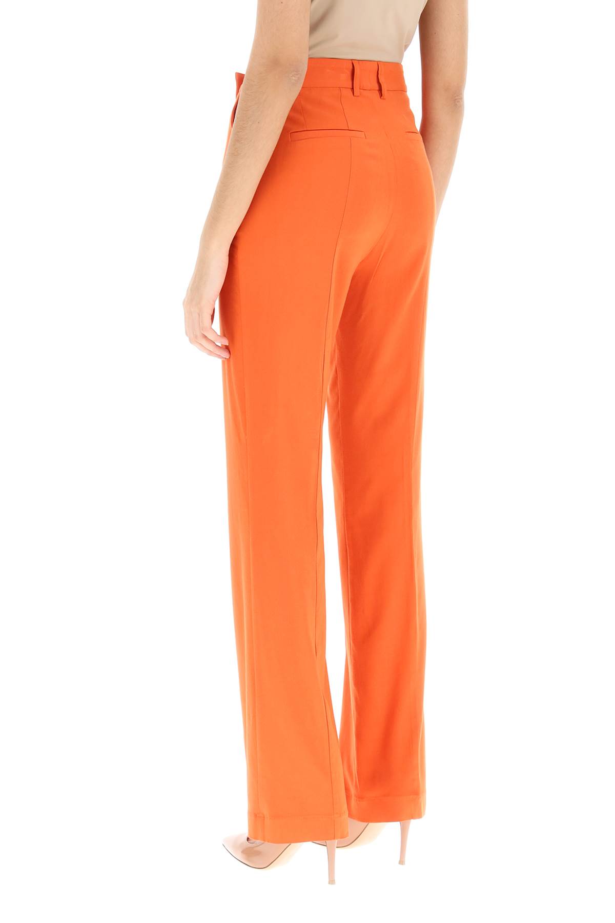 Shop Hebe Studio Lover Canvas Trousers In Orange (orange)