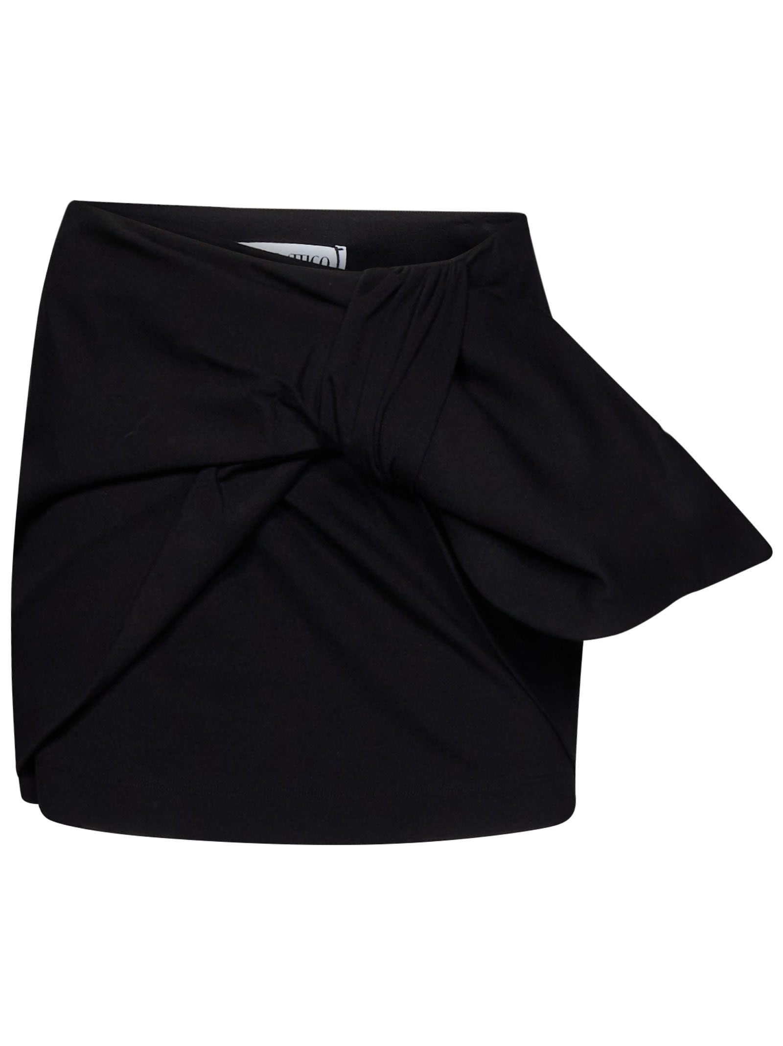 Attico Daiki Tie-knit Mini Skirt In Black