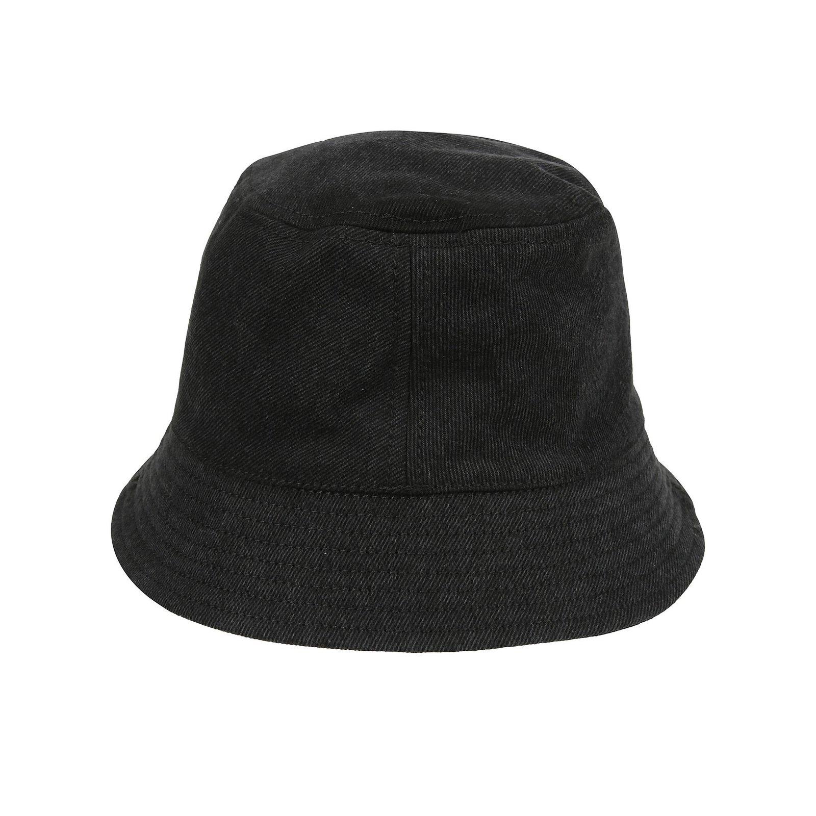 Isabel Marant Logo Embroidered Bucket Hat In Faded Black