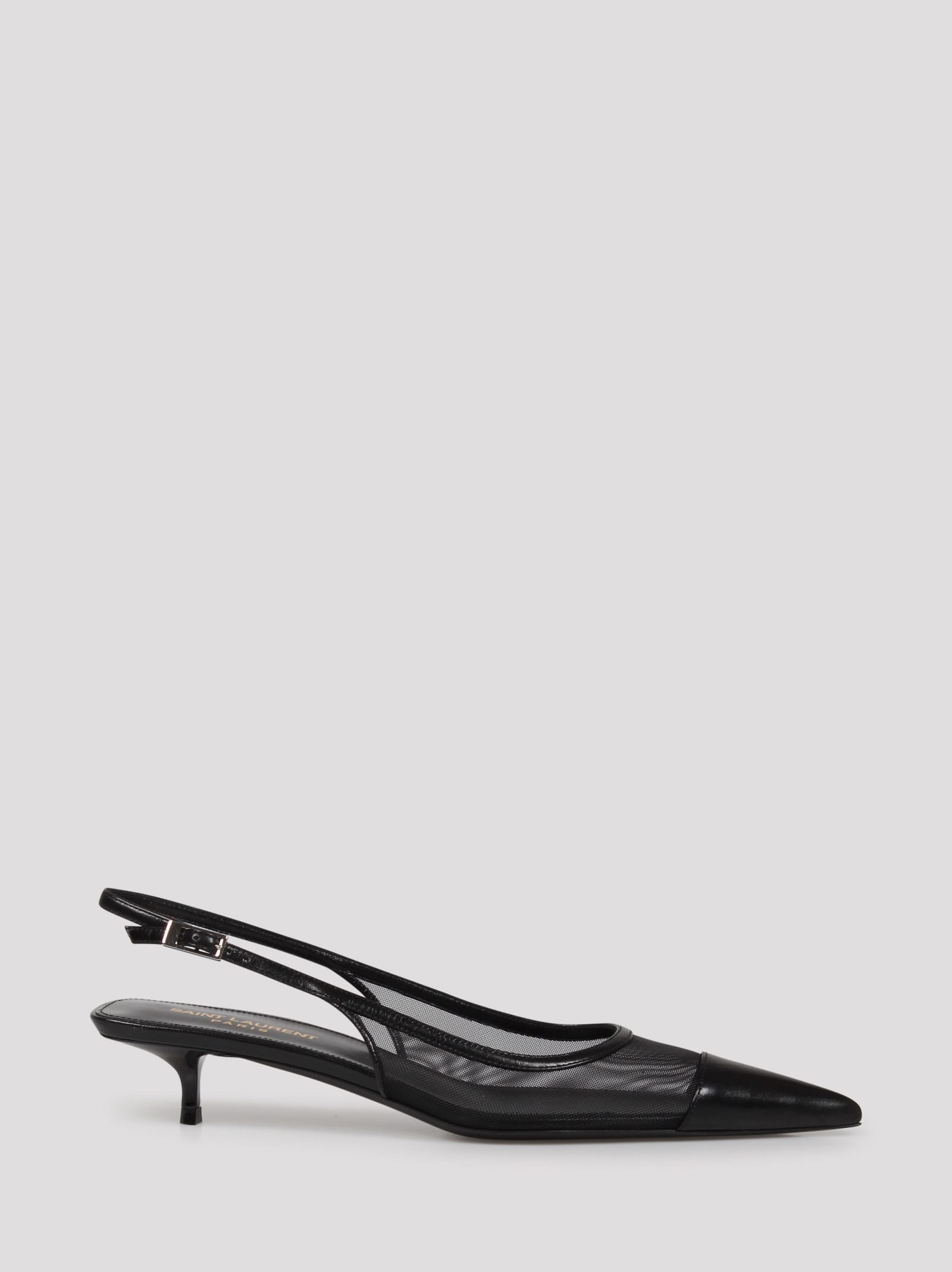 Shop Saint Laurent Oxalis Slingback In Black