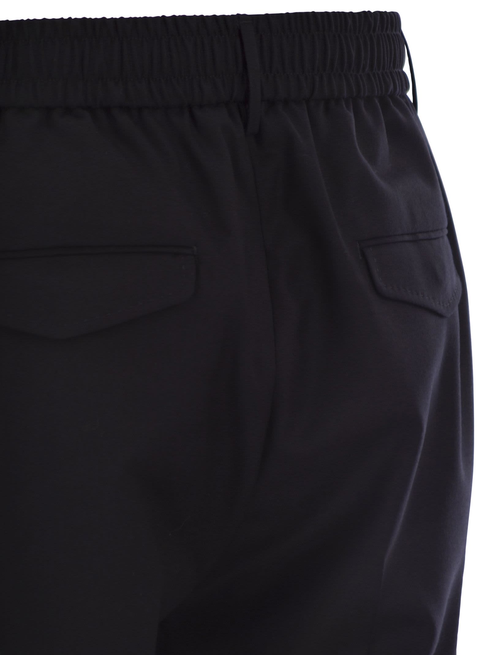 Peserico Virgin Wool Trousers In Black