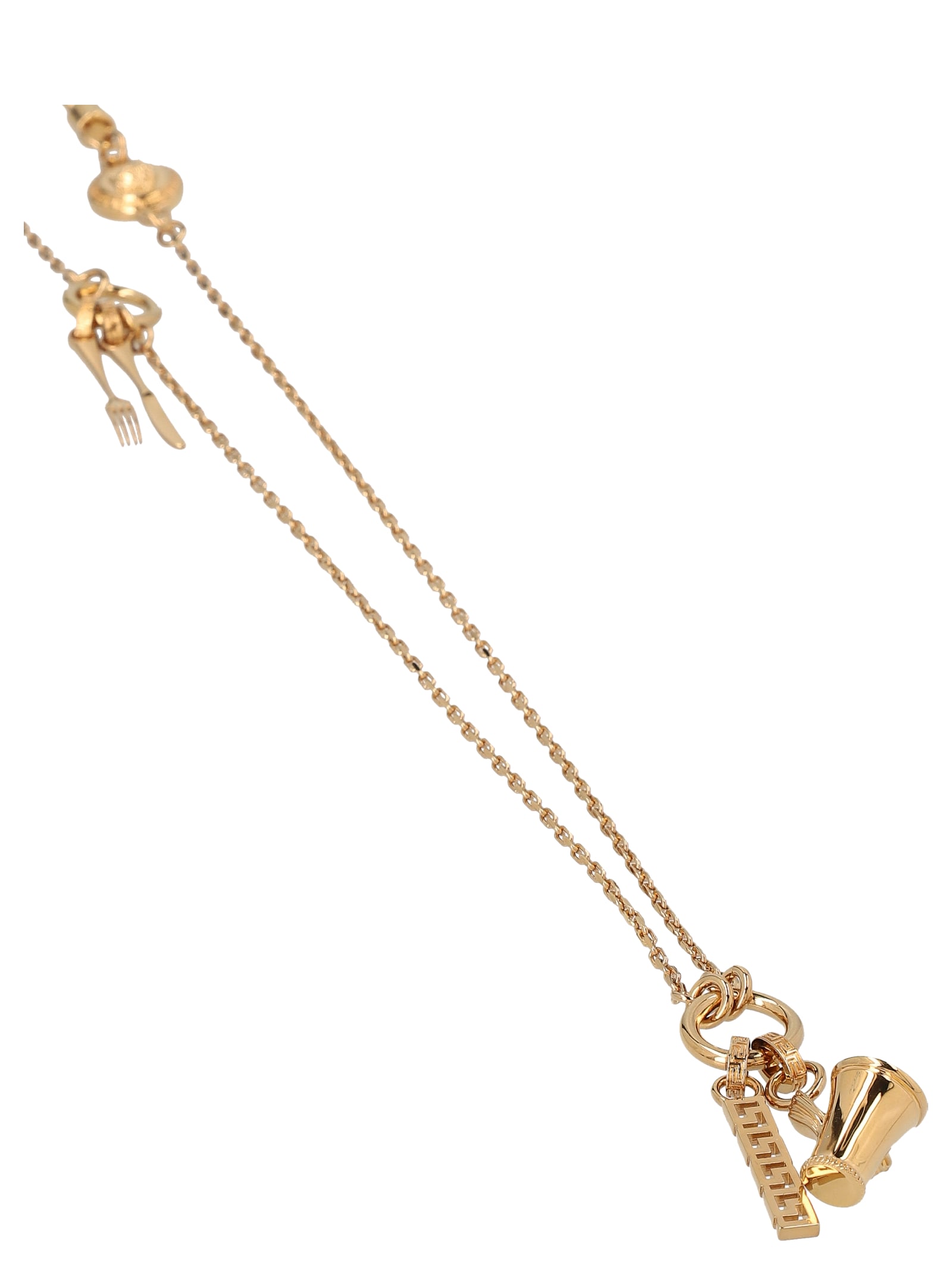 Shop Versace Charms Necklace In Gold