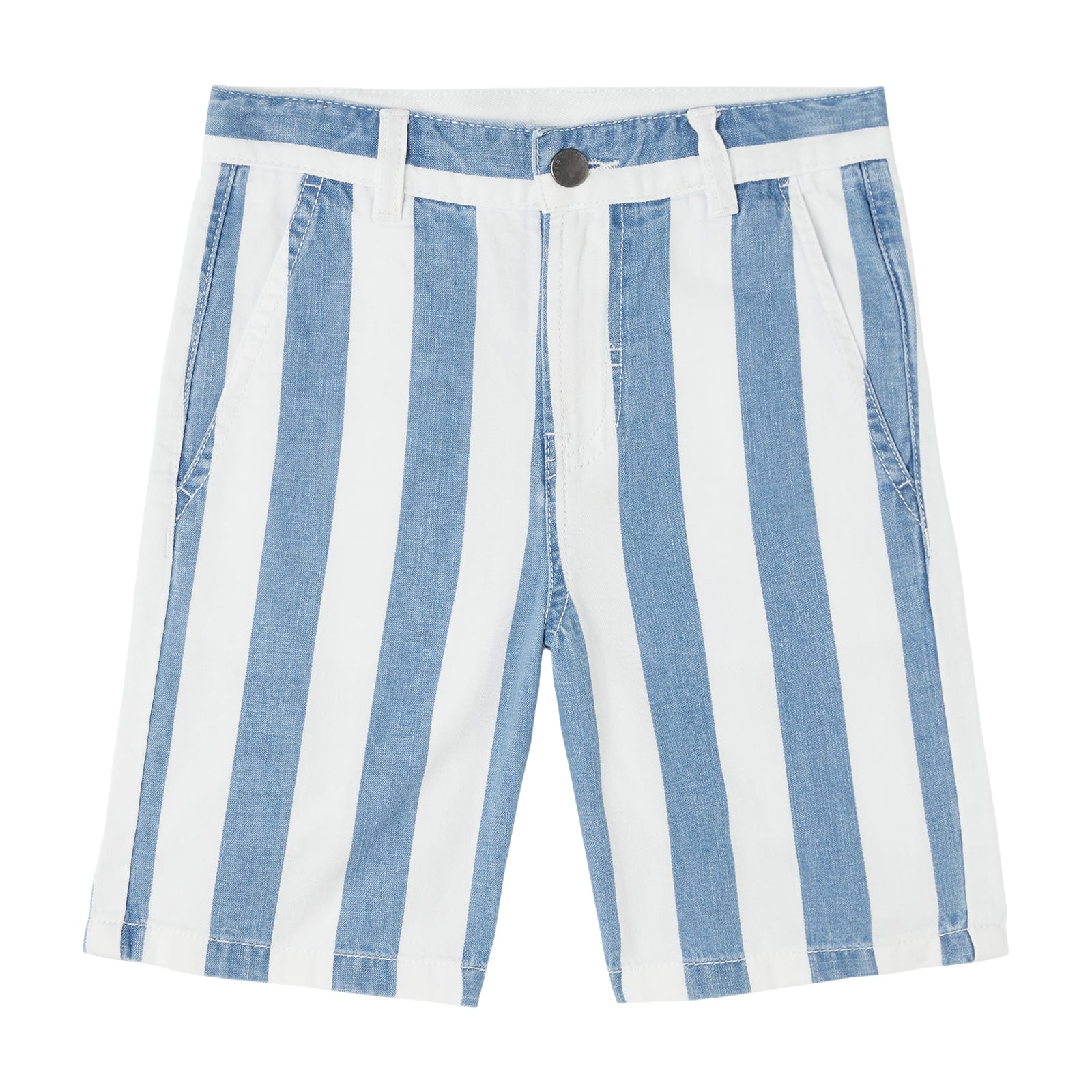 STELLA MCCARTNEY STRIPED SHORTS WITH EMBROIDERY