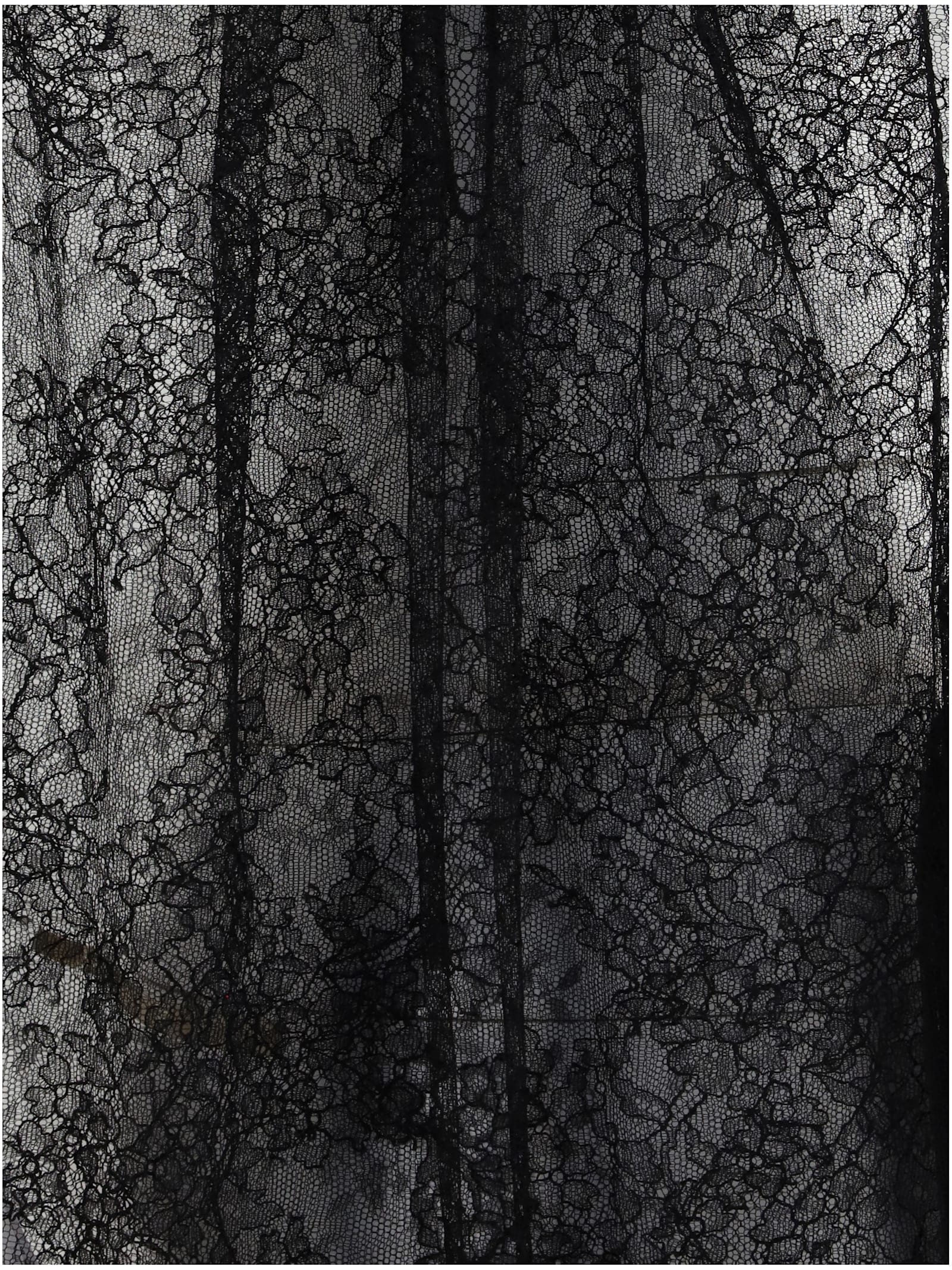 Alexander Mcqueen Sleeveless Black Lace Top In Gray