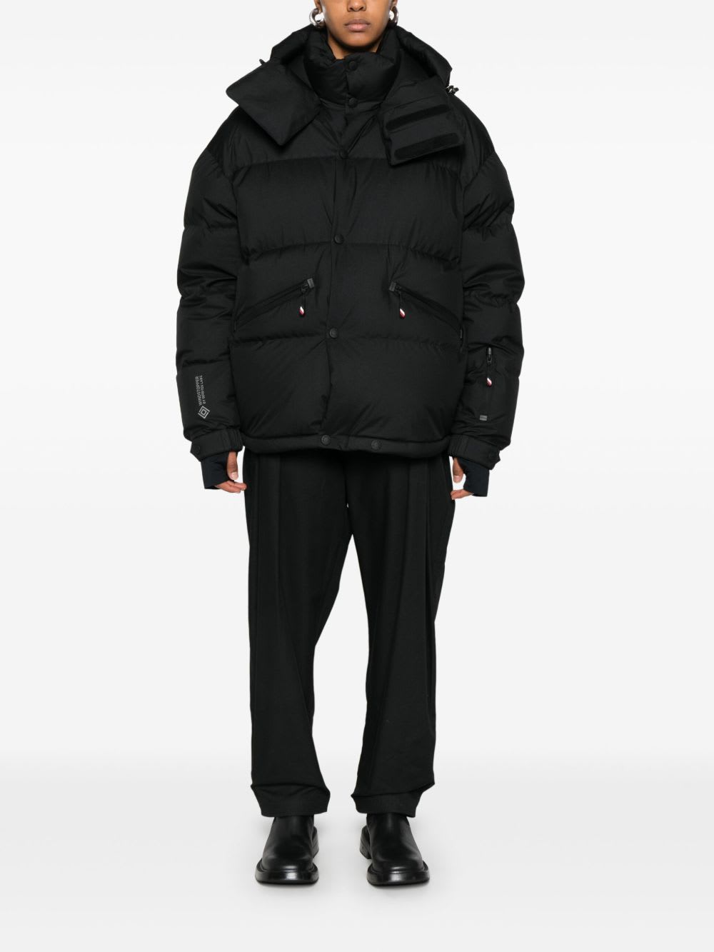 Moncler Grenoble Coraia Ski Jacket With Hood In Technical Nylon In Black