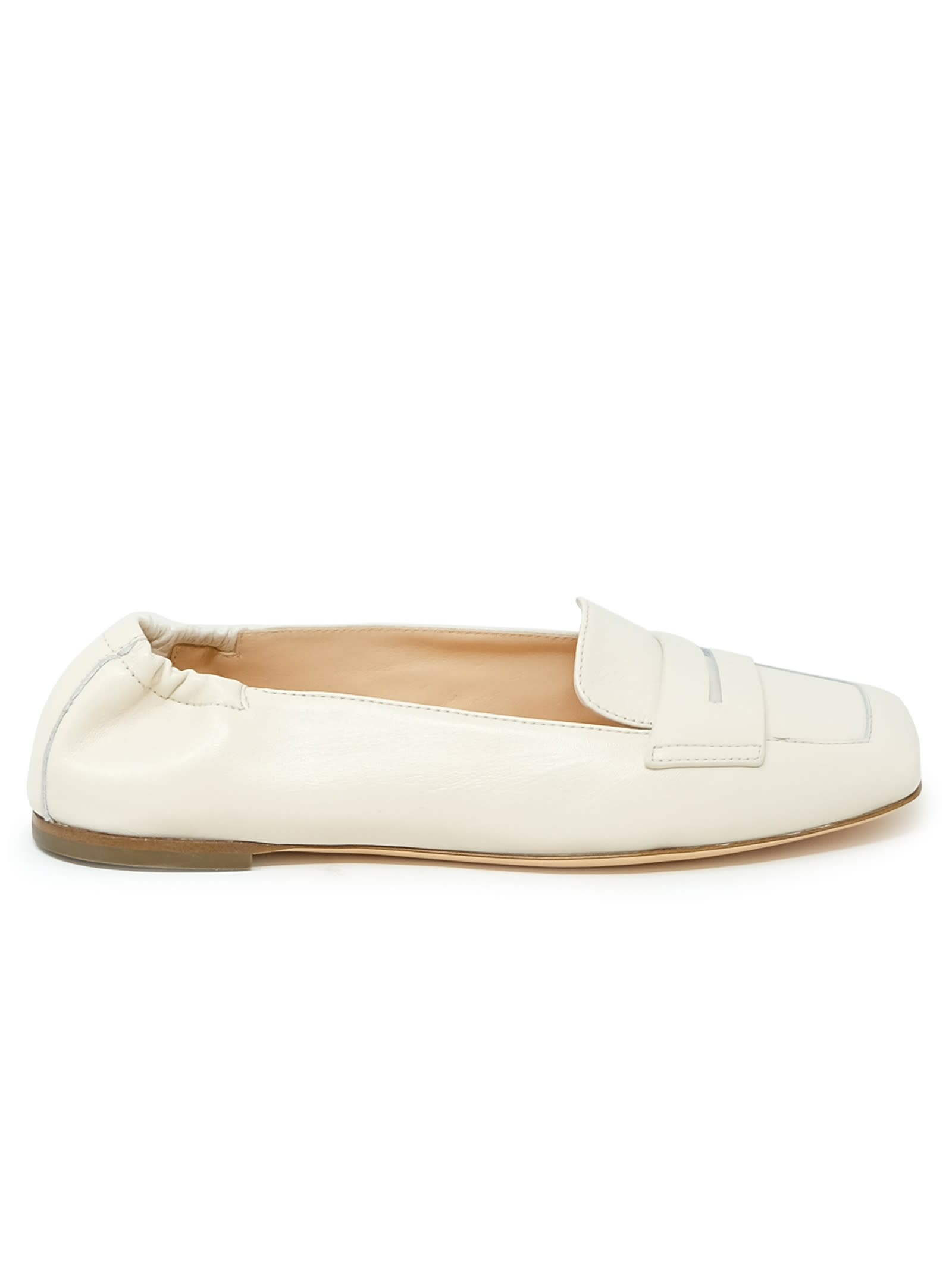 Cream Leather Loafer Softy