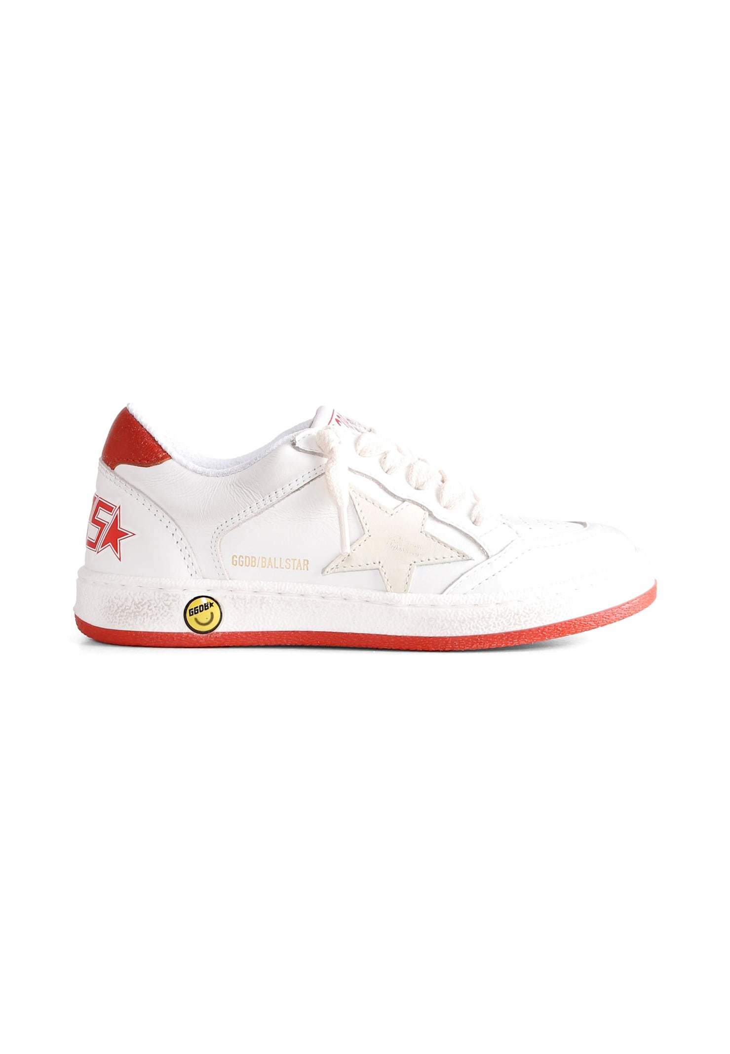 Golden Goose White Sneakers For Kids With Star In White