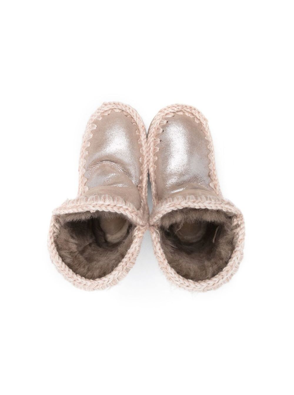 Shop Mou Eskimo Boots In Patent Sheepskin Girl  Kids In Grey