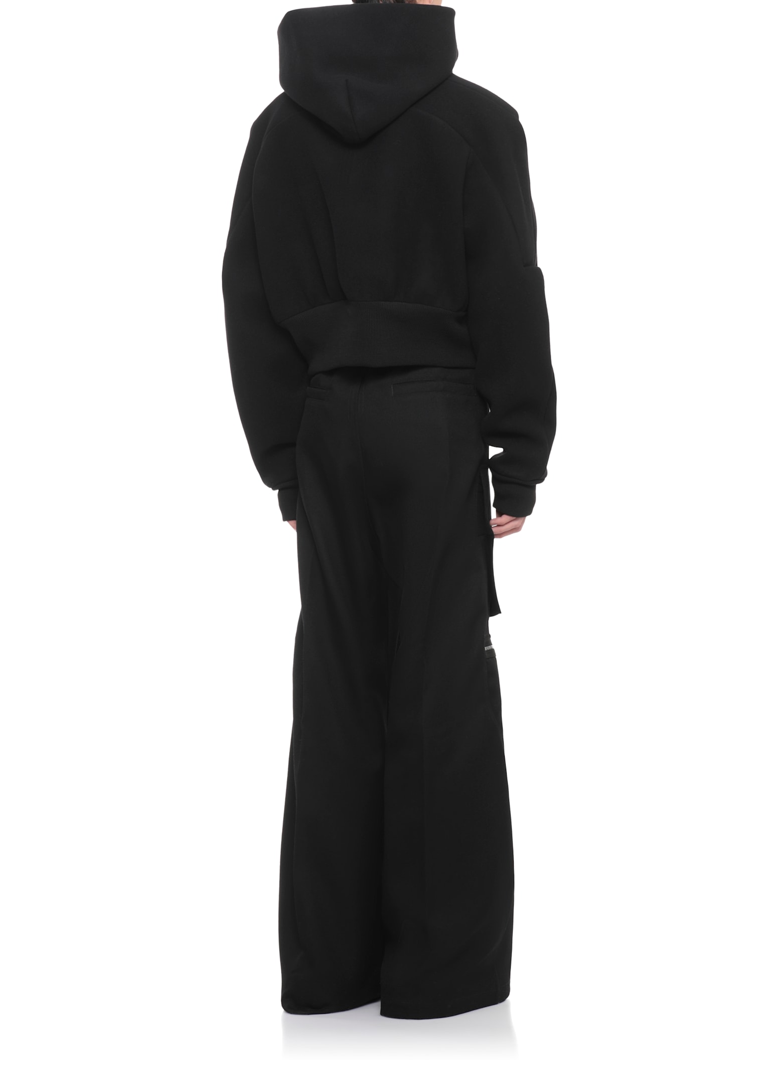 Rick Owens Cropped Hooded Flight Bomber In Black