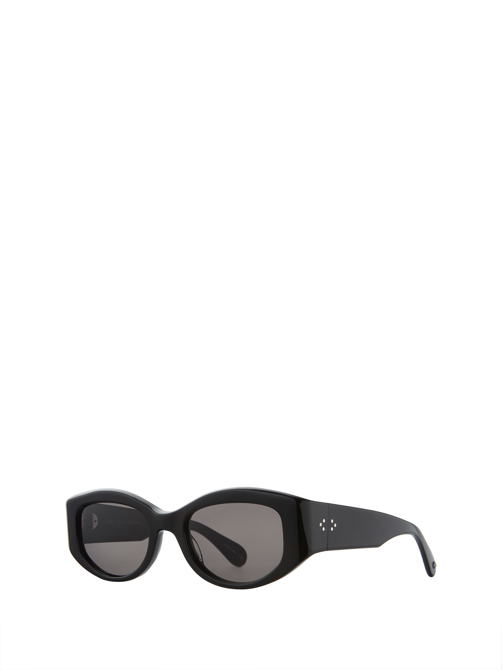 Garrett Leight Glco Round Sunglasses, 49mm In Black/gray Solid | ModeSens