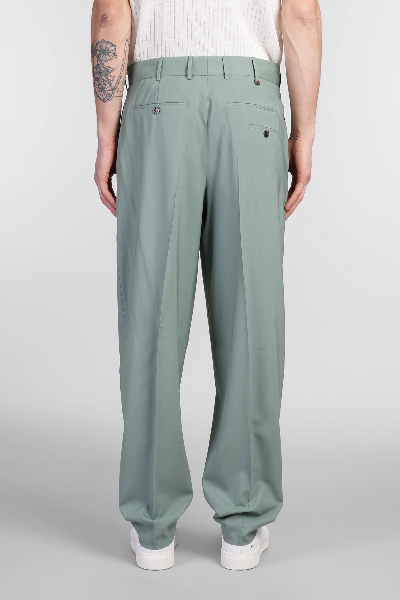 Pt Torino Zi56 Pants In Green Wool In Green