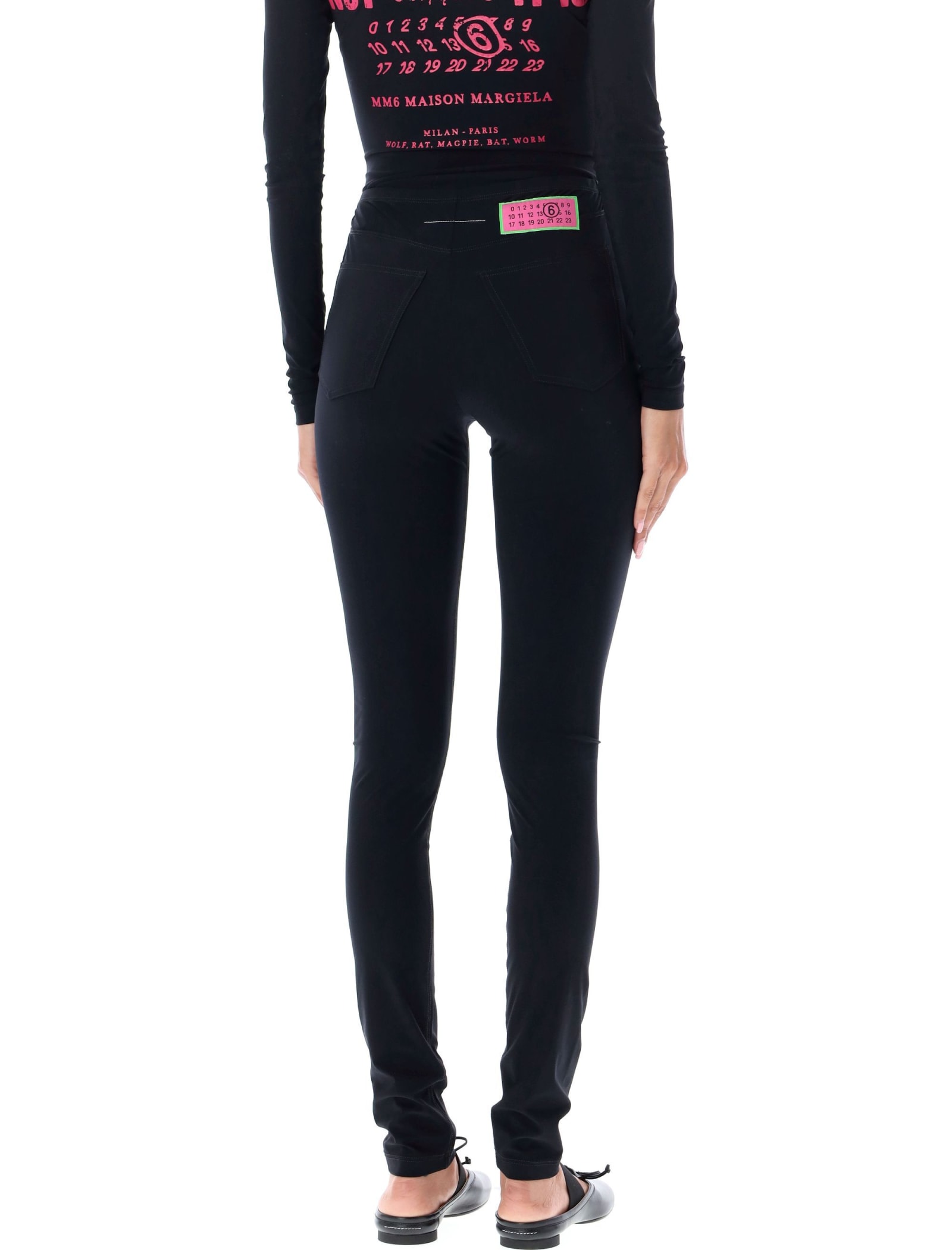 Shop Mm6 Maison Margiela 5 Pockets Leggings In Black