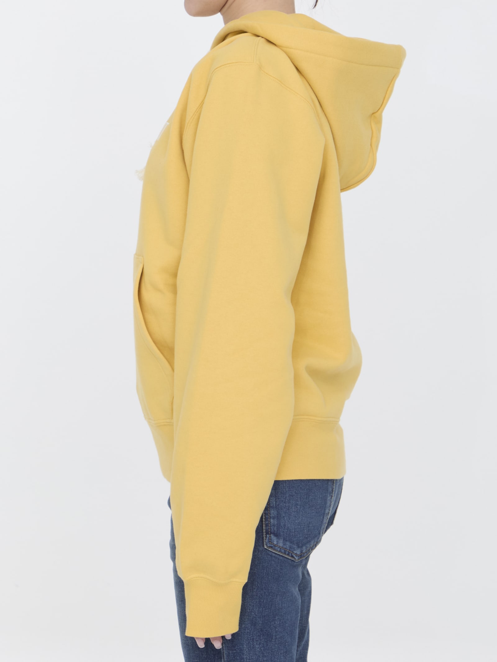 Shop Saint Laurent Hoodie In Yellow