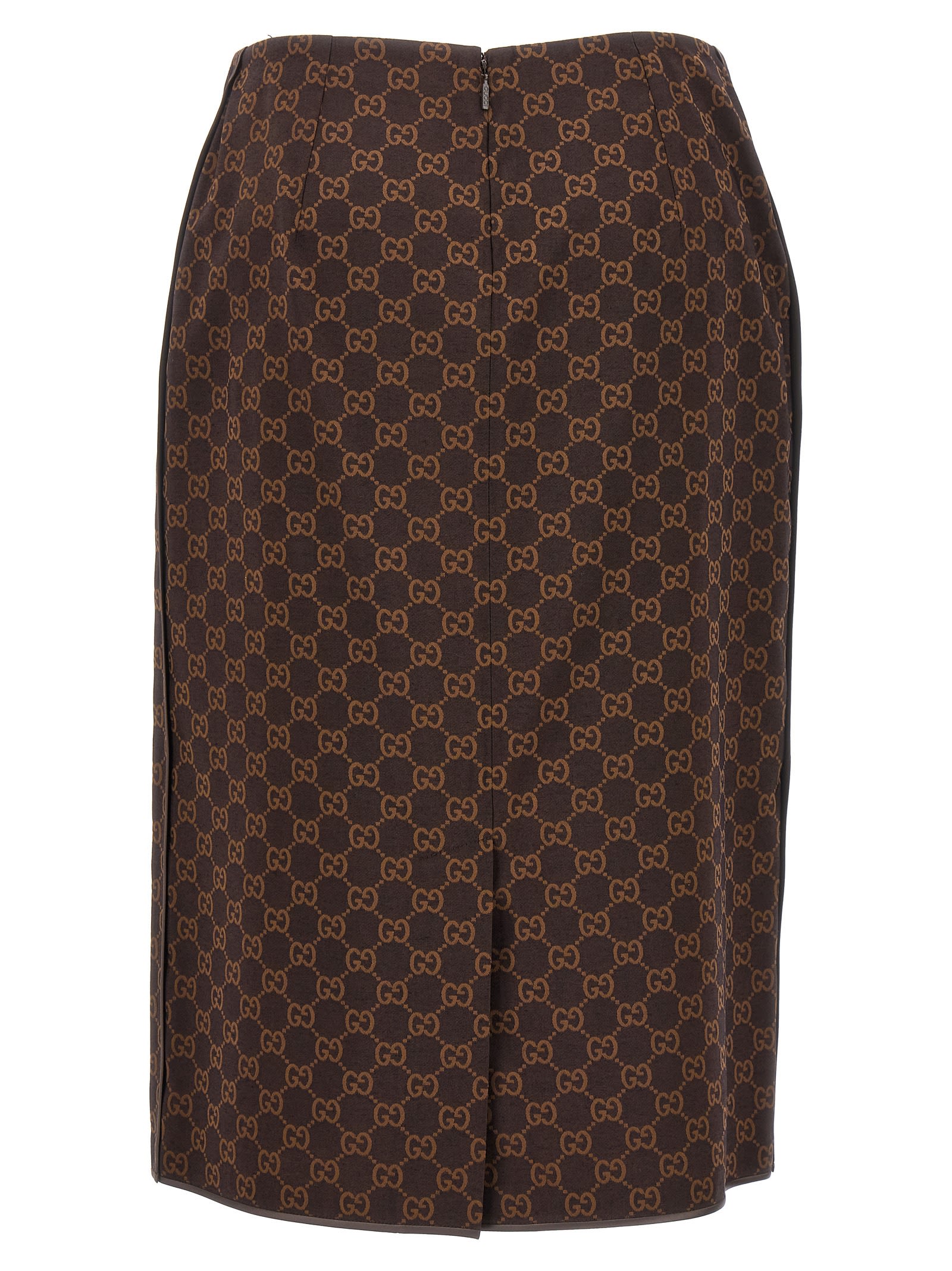 Shop Gucci Gg Skirt In Brown