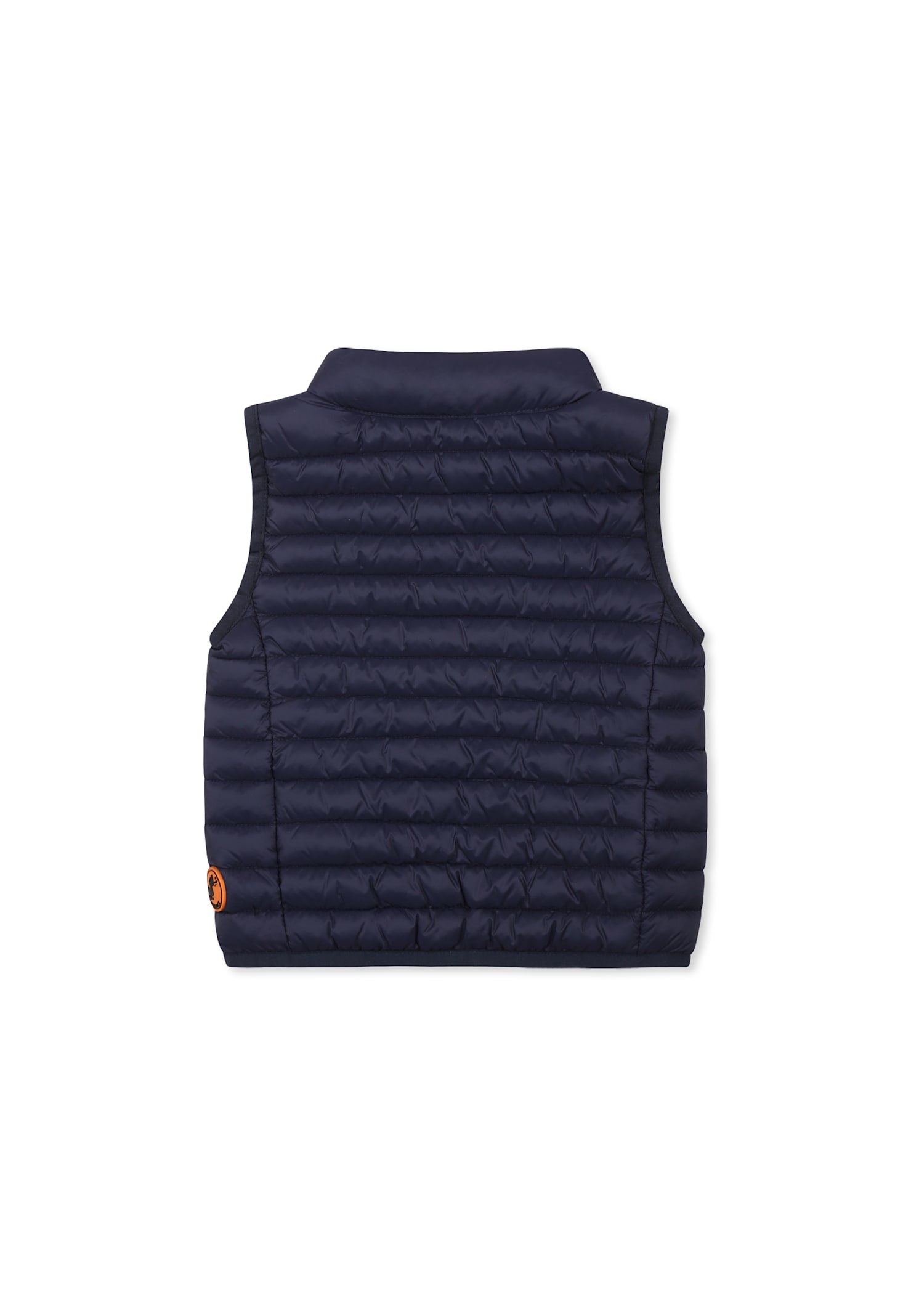 Save The Duck Blue Vest For Baby Boy With Logo In Blue