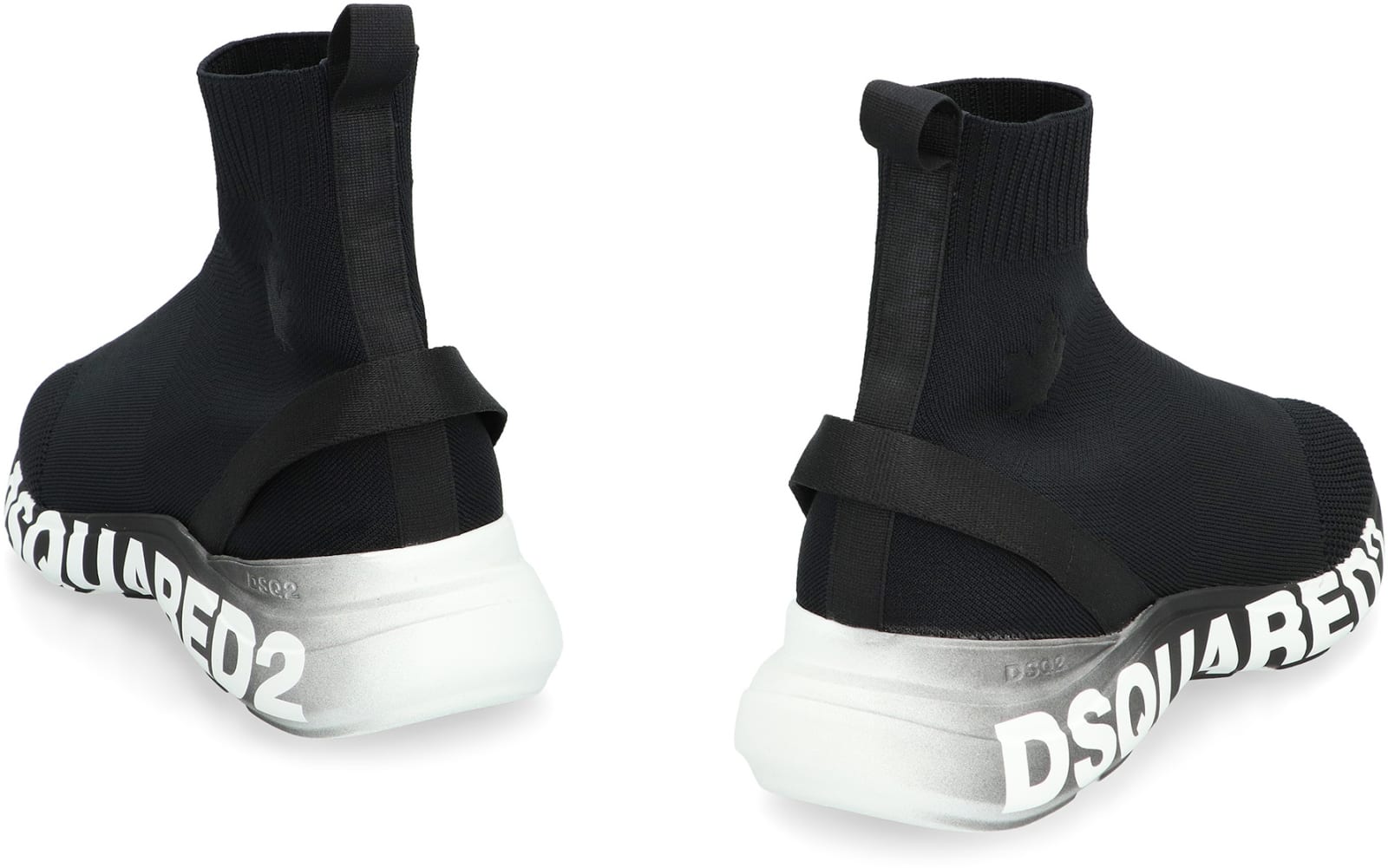 Shop Dsquared2 Fly Knitted Sock-style Sneakers In Black