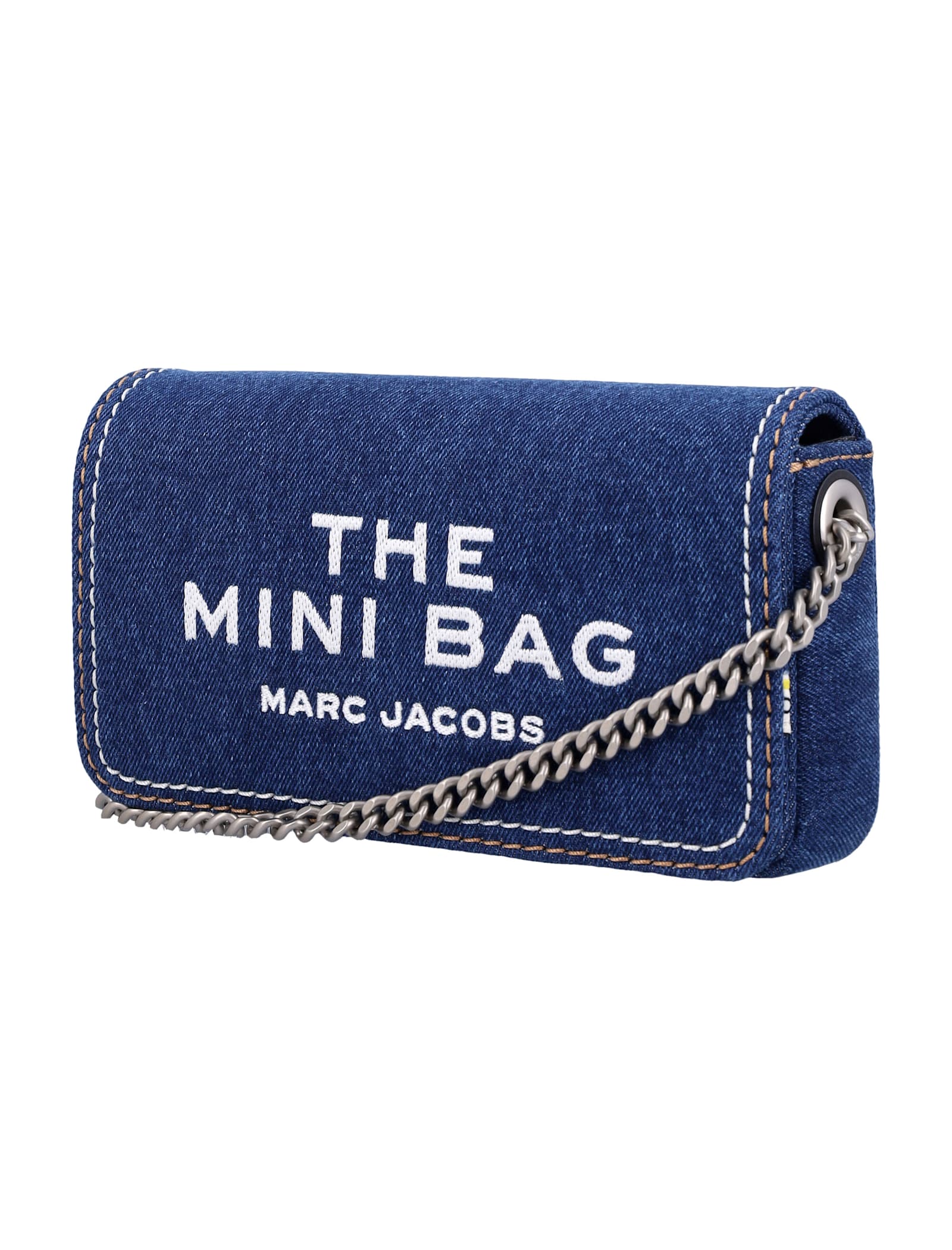 Shop Marc Jacobs The Denim Chain Mini Bag In Dark Wash