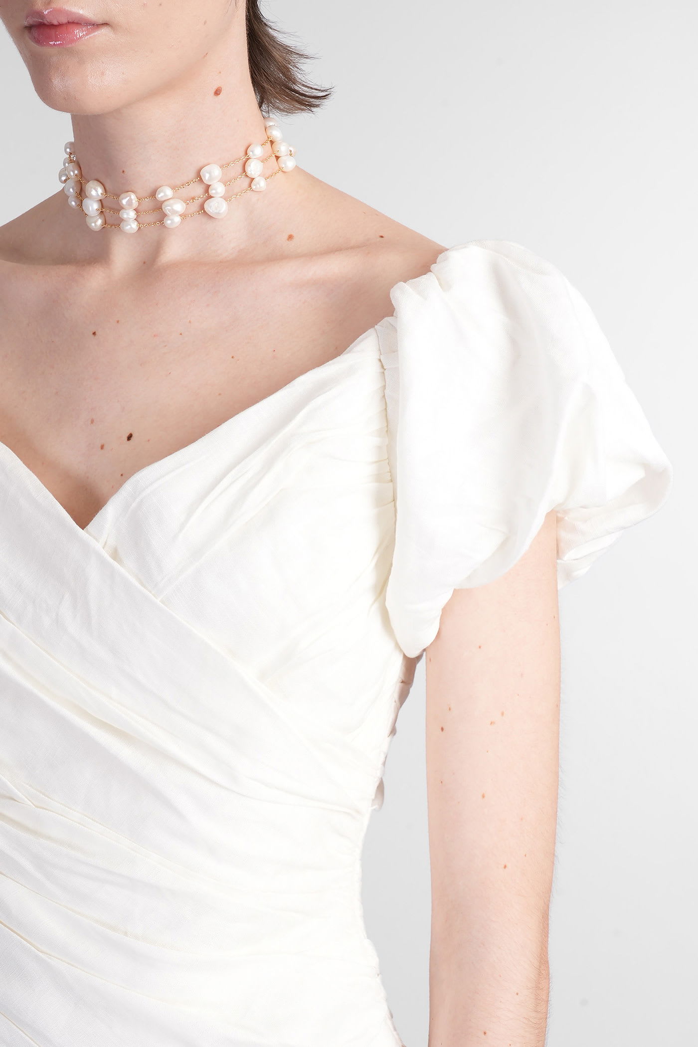 Cult Gaia Helene Topwear In White Linen