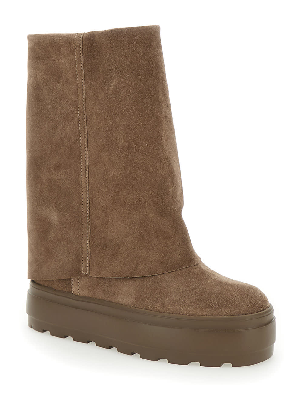 Shop Casadei New Double Face Beige Reversible Boots In Suede Woman