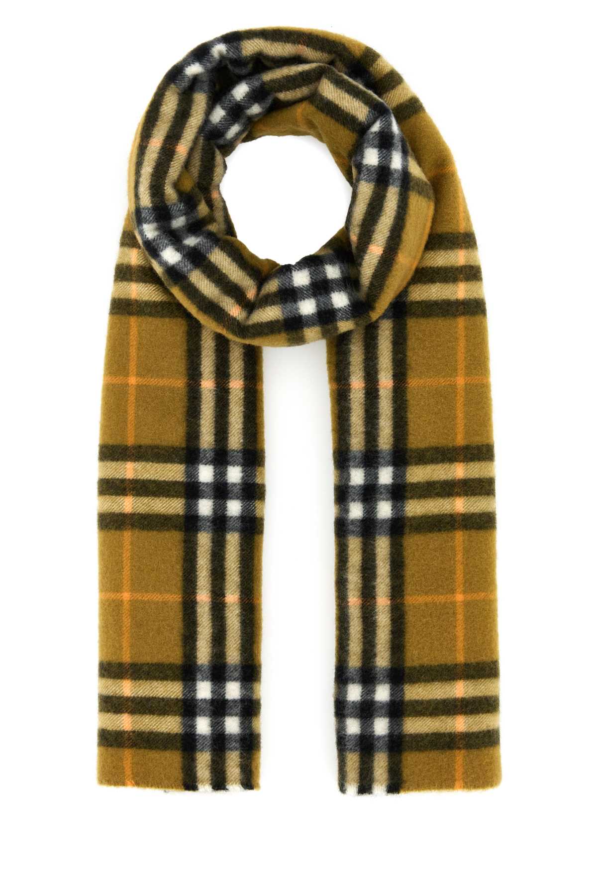 Shop Burberry Embroidered Cashmere Scarf In Oxide