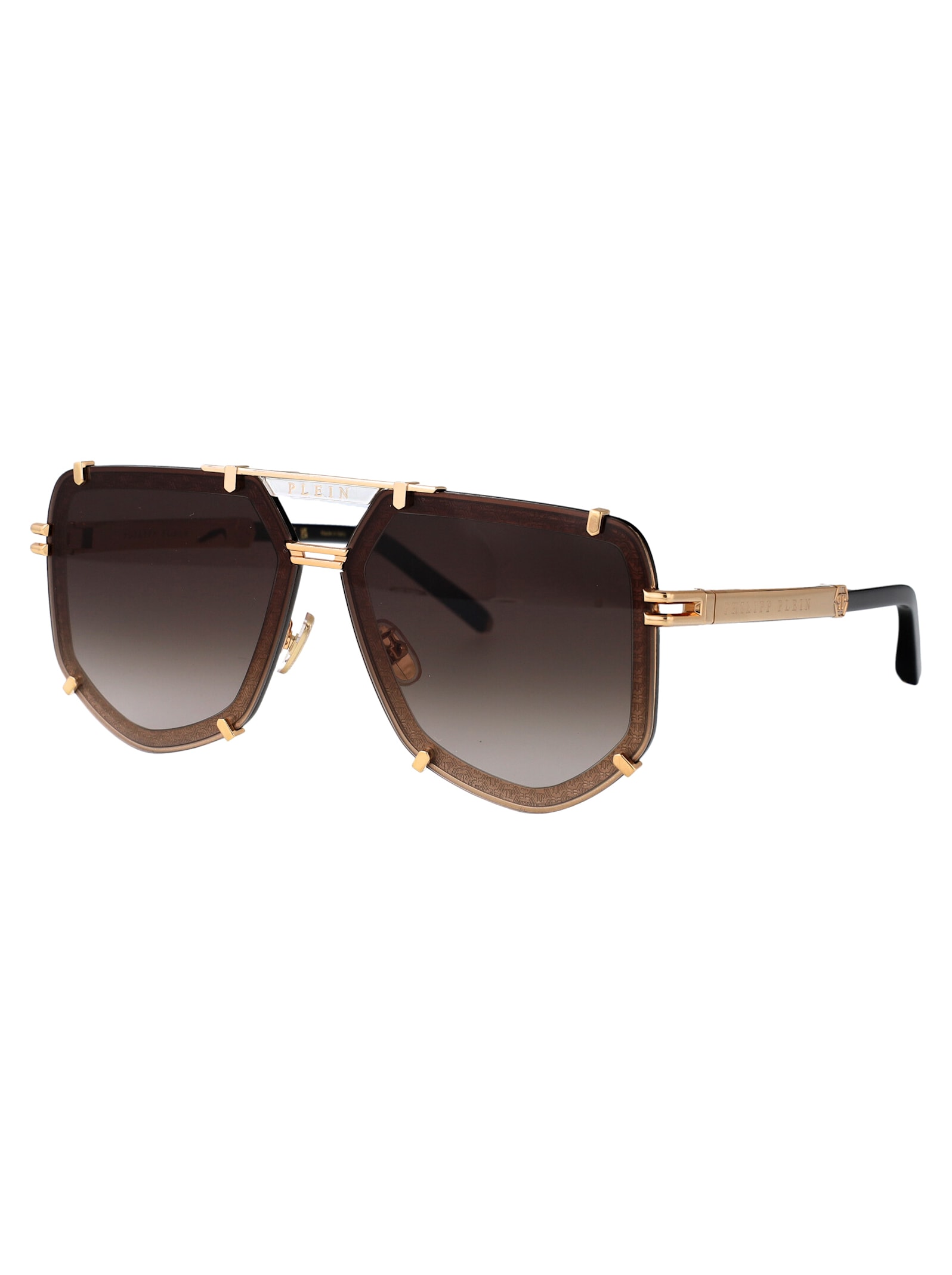 Philipp Plein Plein Legacy Sunglasses In Gold Brown