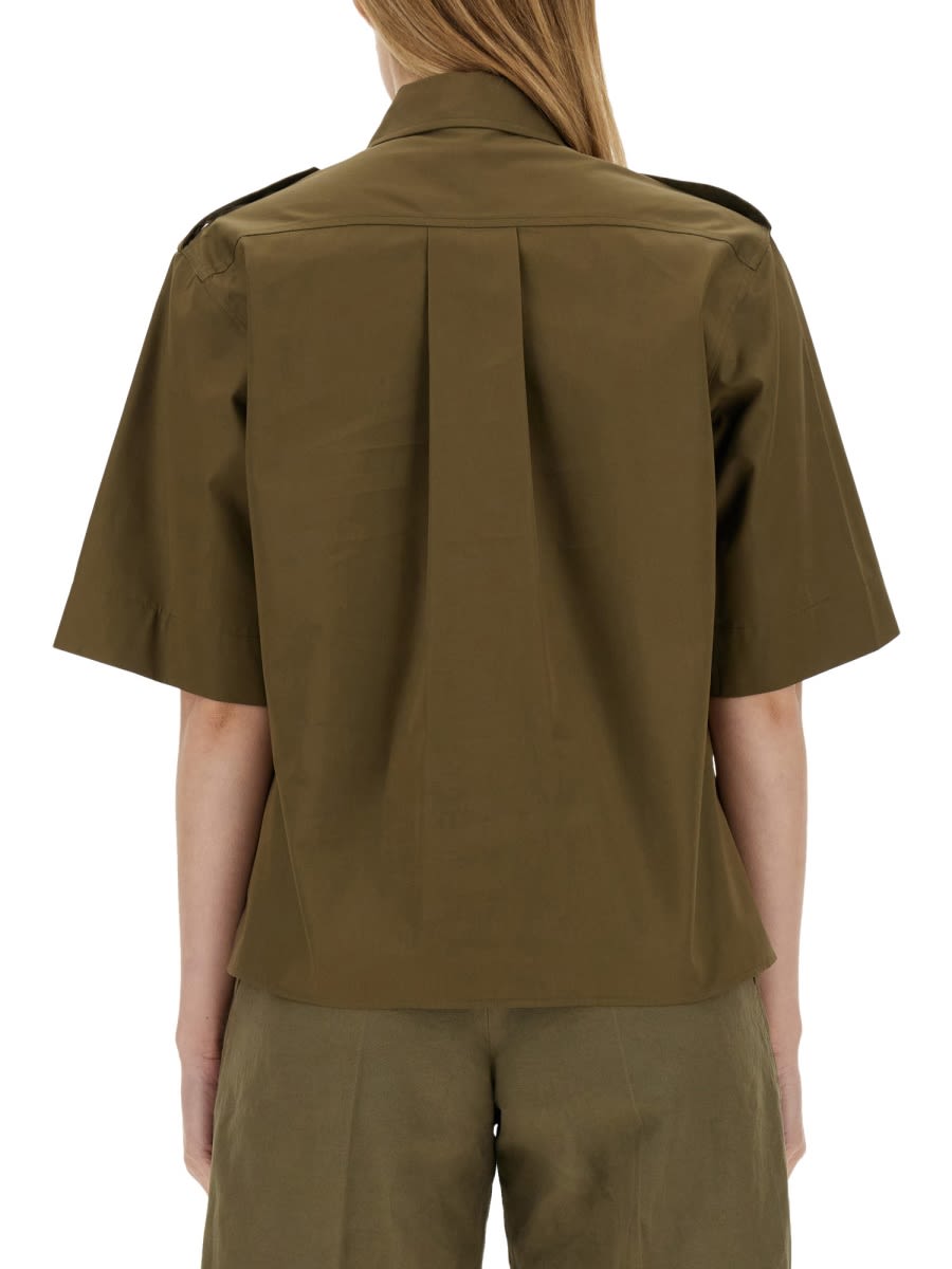 Shop Aspesi Cotton Shirt In Military Green