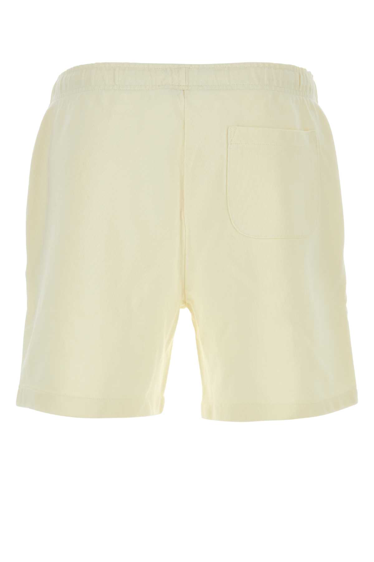 Shop Polo Ralph Lauren Ivory Cotton Bermuda Shorts In Cream