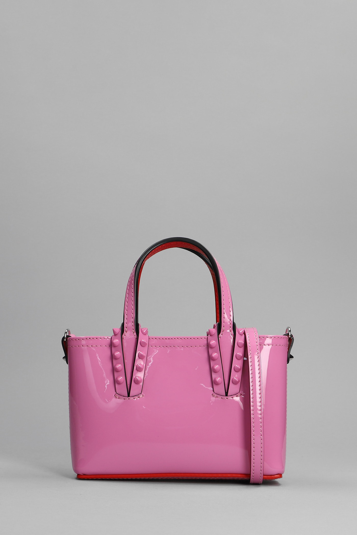 Cabata Nano Patent Leather Tote Bag in Pink - Christian Louboutin