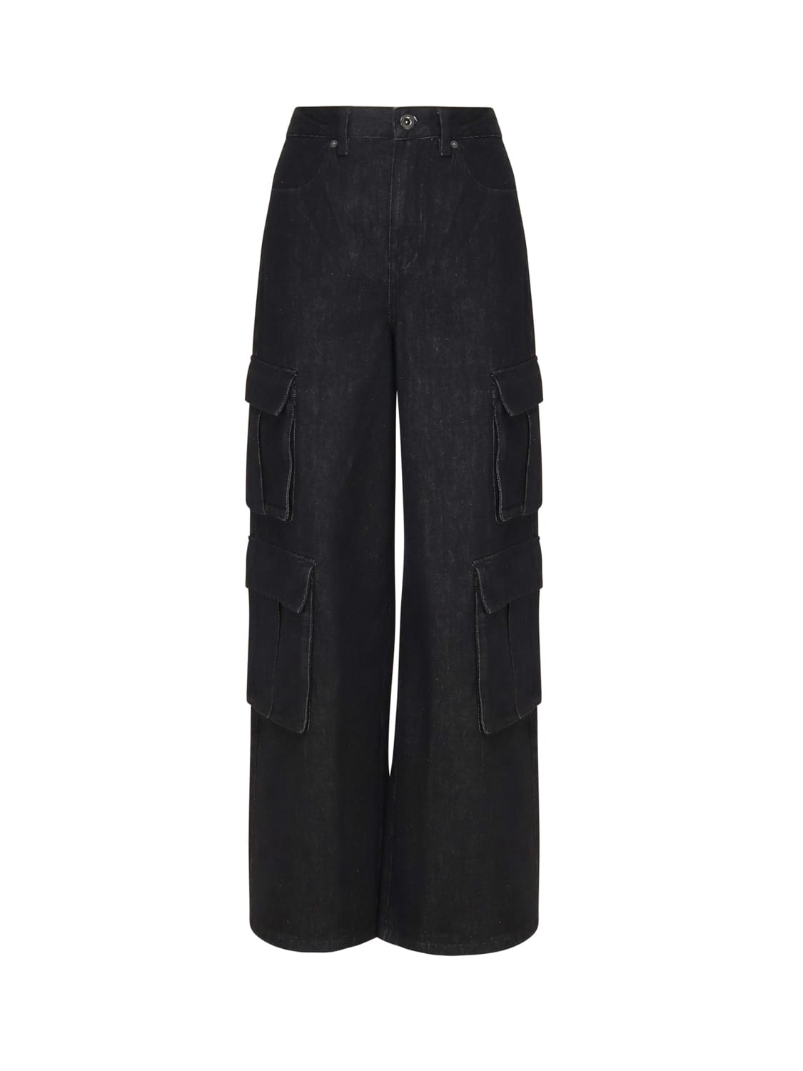 Cotton Denim Cargo Trousers