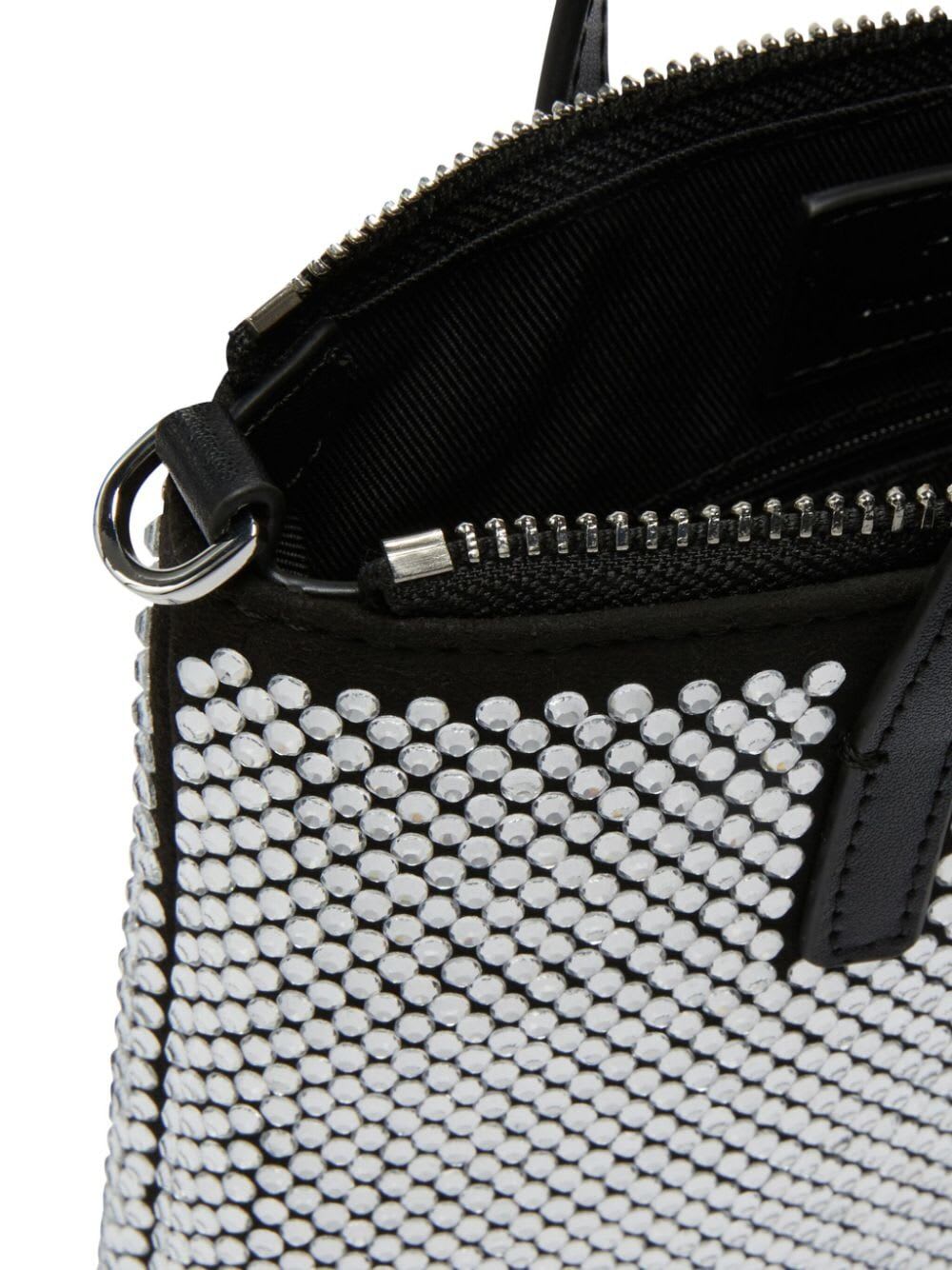 Shop Pinko Mini Shopper Full Strass Bag In N Black Limousine