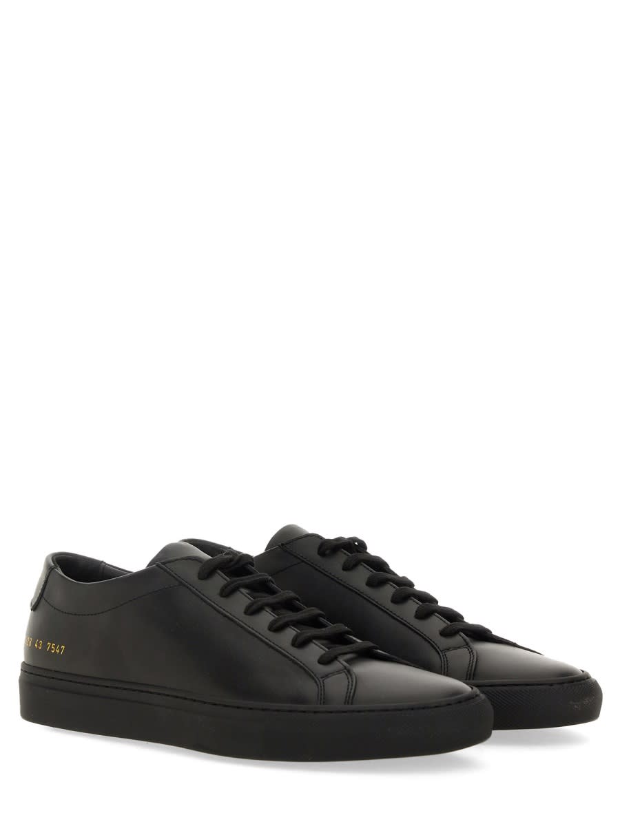 Common Projects Achilles Low-top Sneakers In Black Calf Leather In Black
