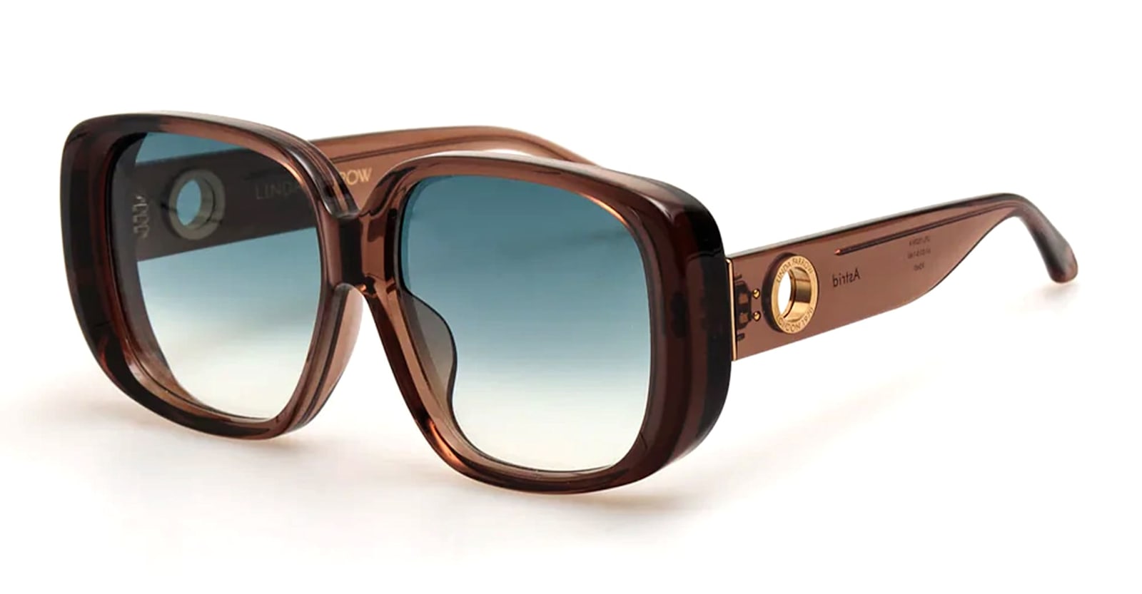 Linda Farrow Astrid - Brown / Aqua Sunglasses In Brown