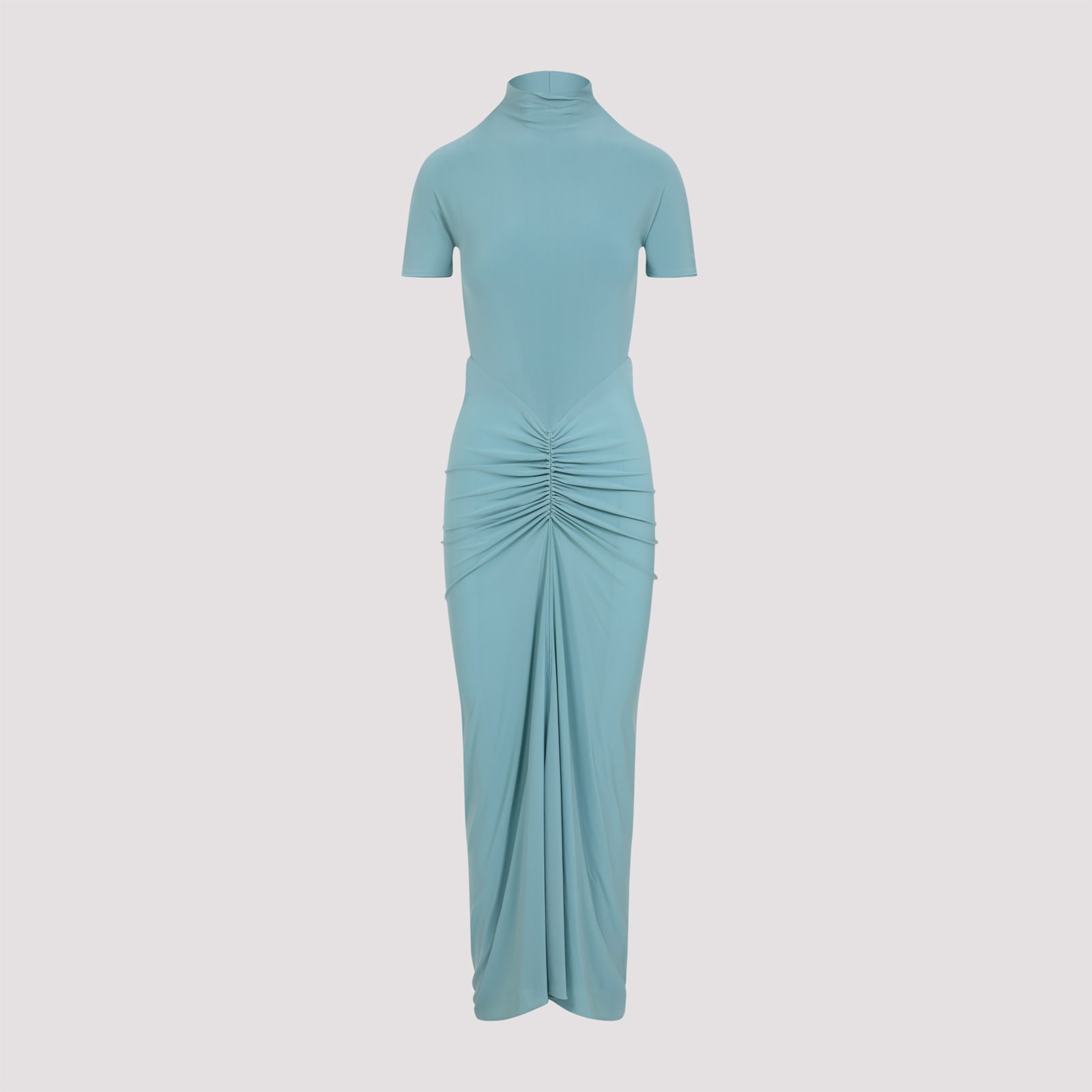 Alaïa Gathered Waist Midi Dress In Viscose Blend