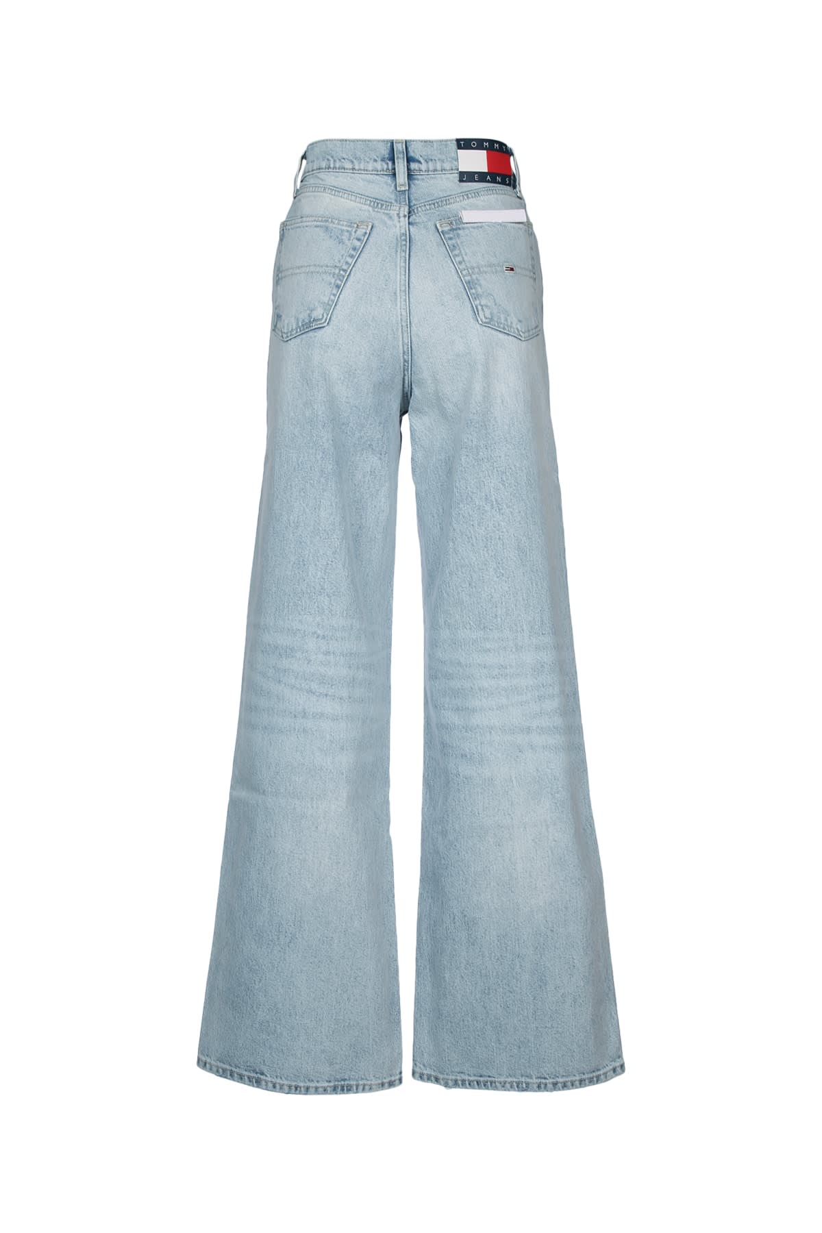 Tommy Jeans Distressed Wide-leg Jeans In Denimlight