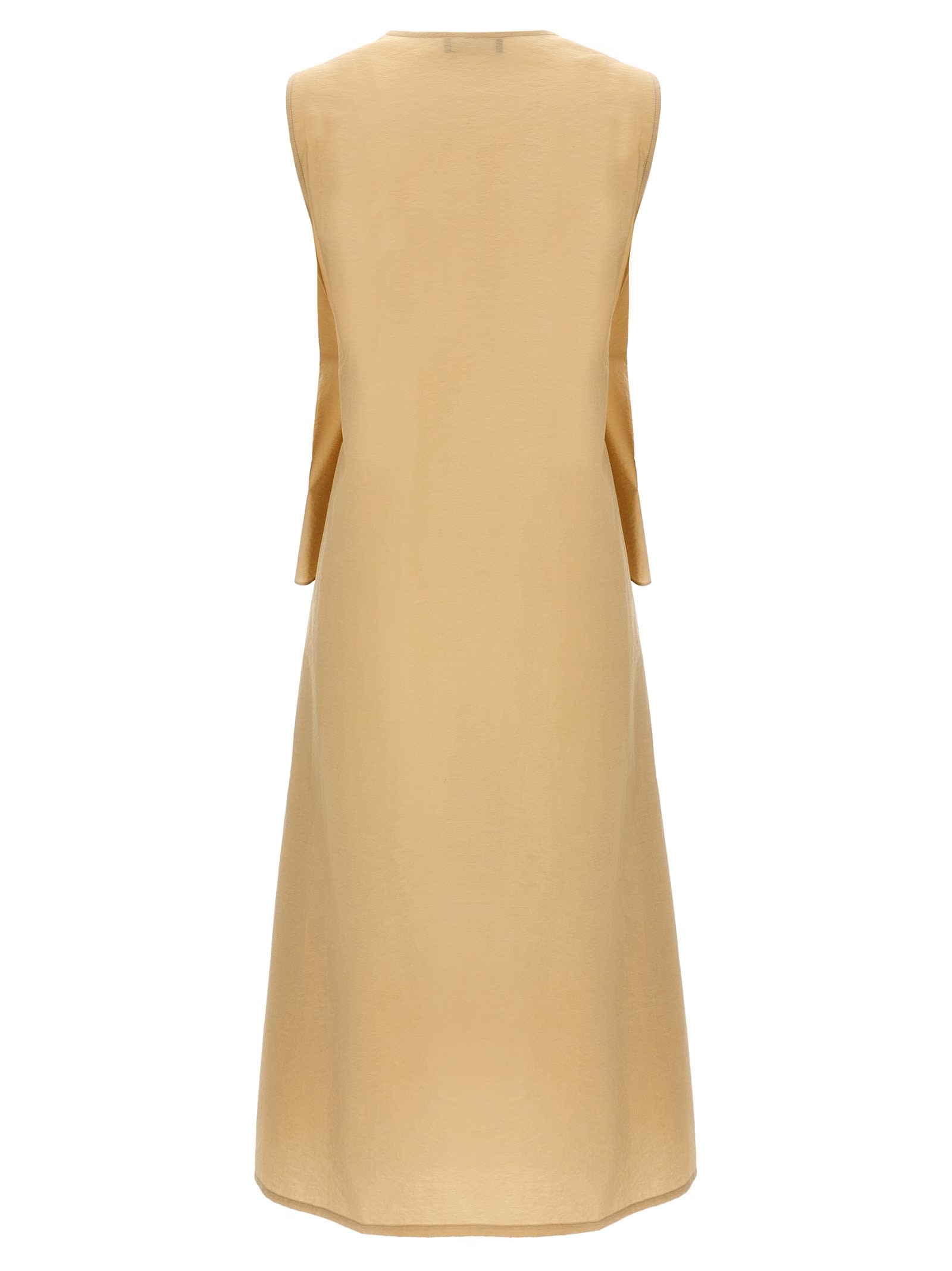 Fabiana Filippi Cotton Midi Dress In Beige