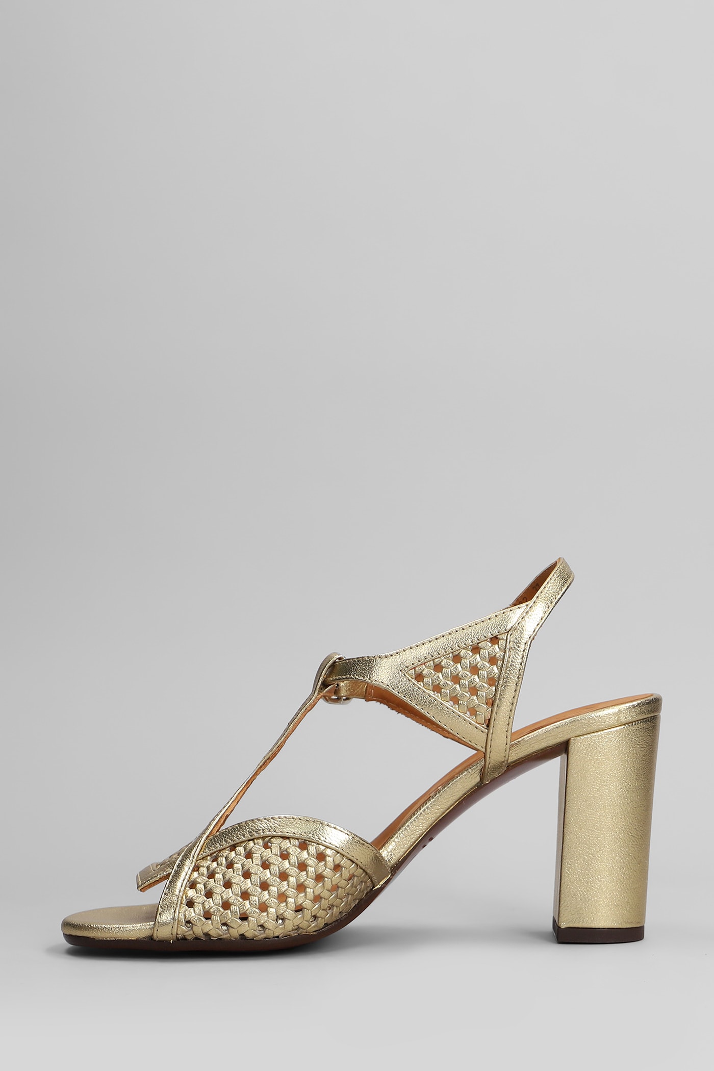 Chie Mihara Bessy Macrame' Leather Sandals In Gold