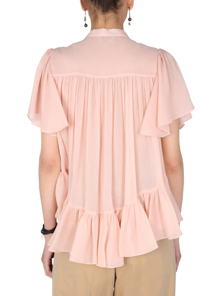Shop Alexander Mcqueen Shirt With Ruches In Pink