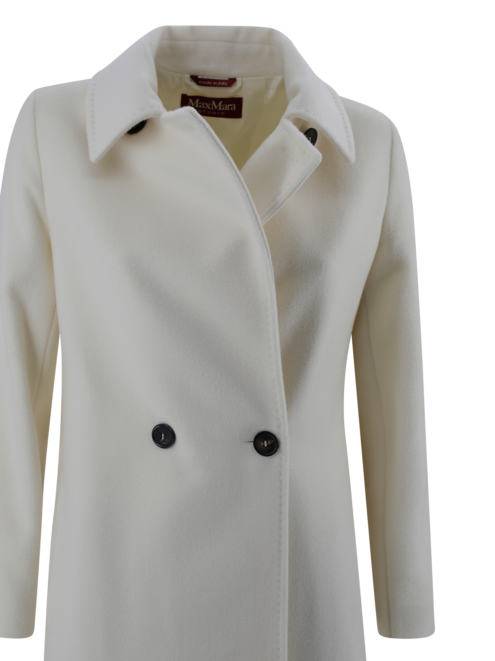 Max Mara Wrap Coat In White