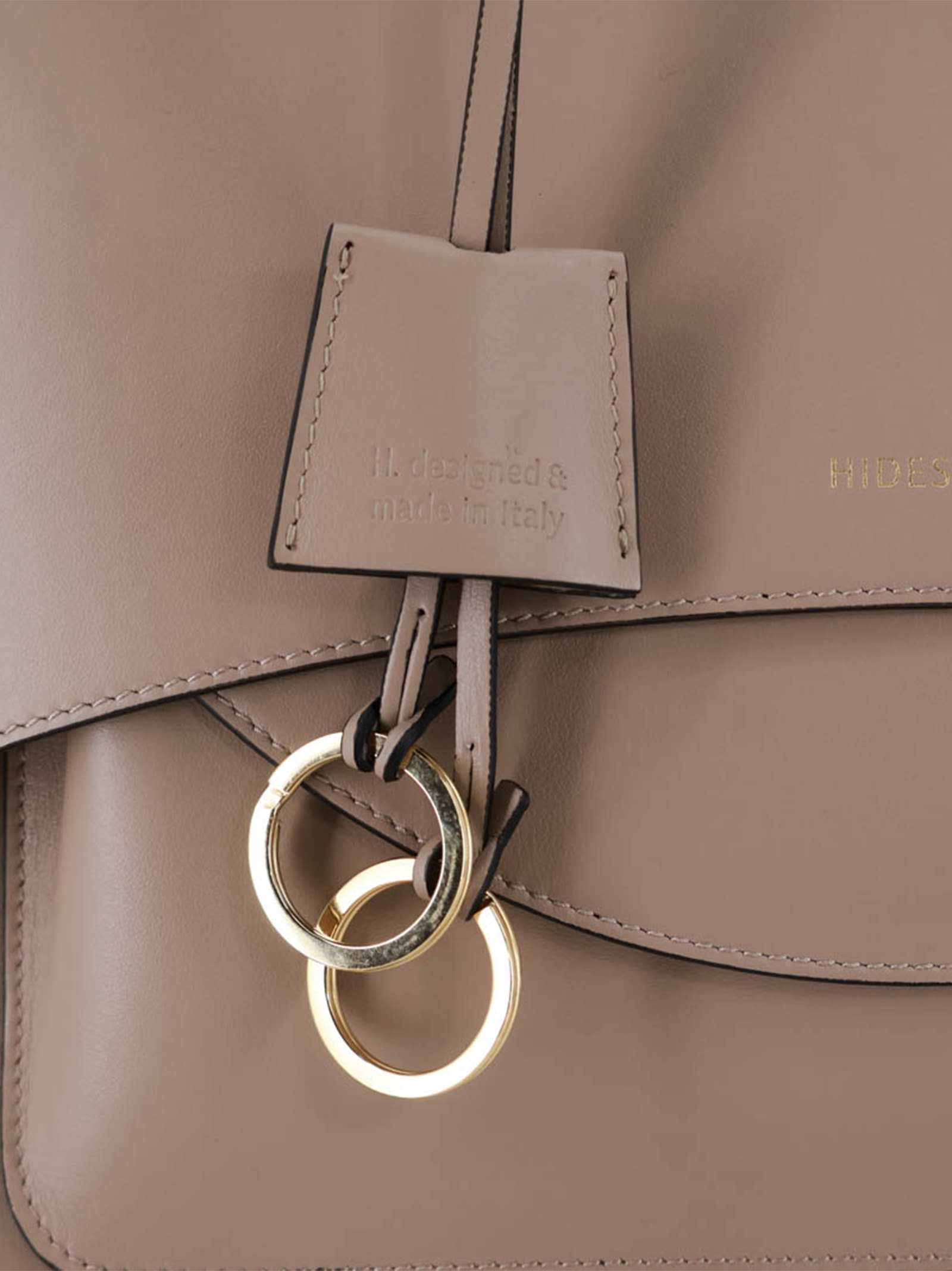 Hidesins Soft Calfskin Leather Shoulder Bag With Top Handles In Neutral