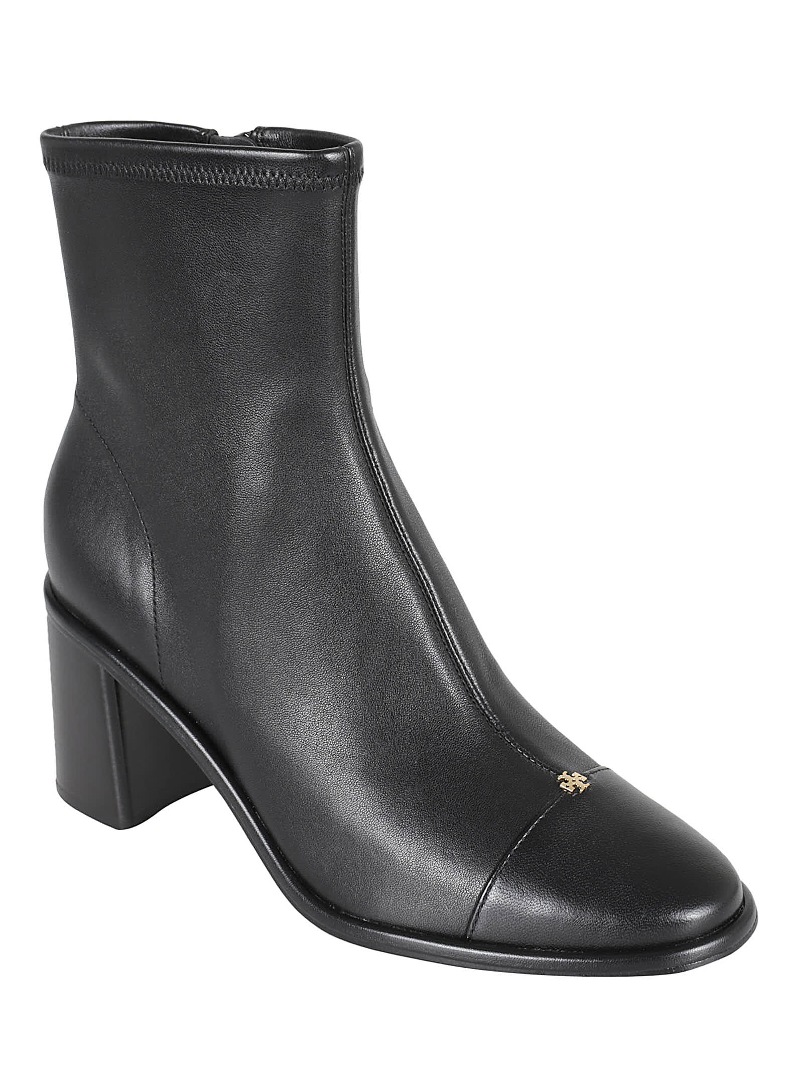 Shop Tory Burch Cap-toe Heel Ankle Boots In Black