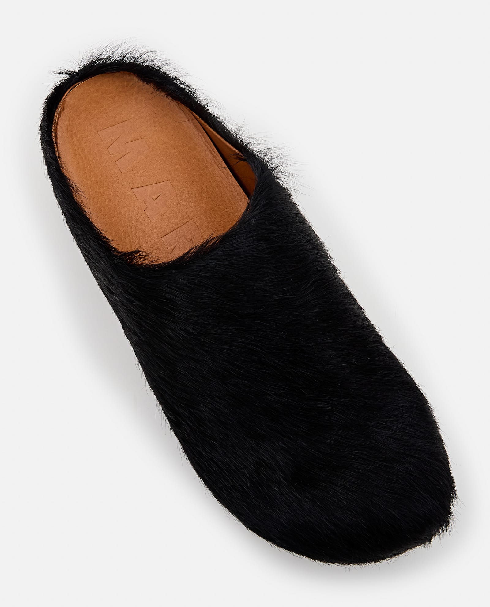 Shop Marni Hairy Leather Platform Mules In Black