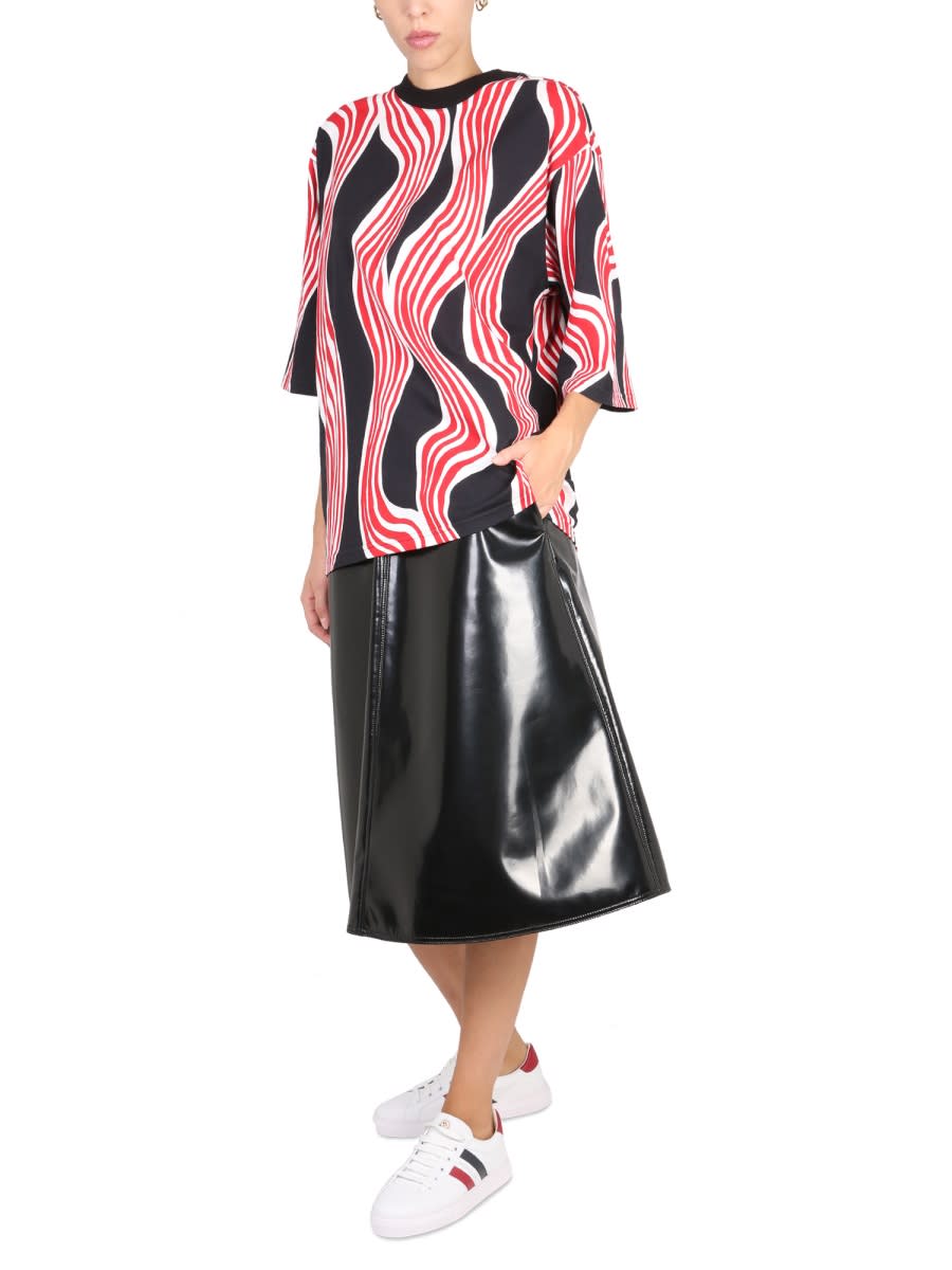 Moncler Genius 2 Moncler 1952 Faux Leather Midi Skirt In Black