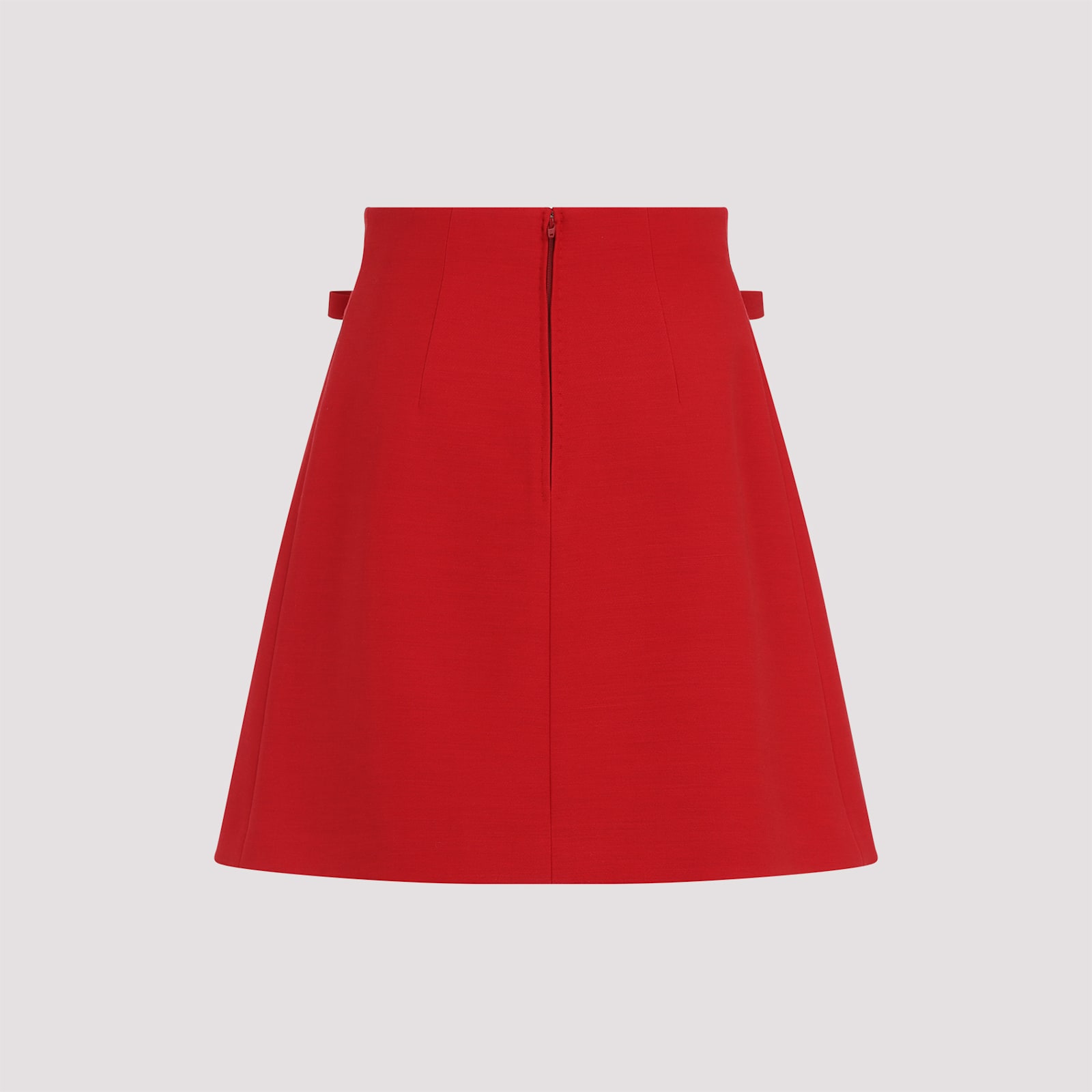 Valentino Bow-detailed Pleated Wool And Silk-blend Mini Skirt In M Paris