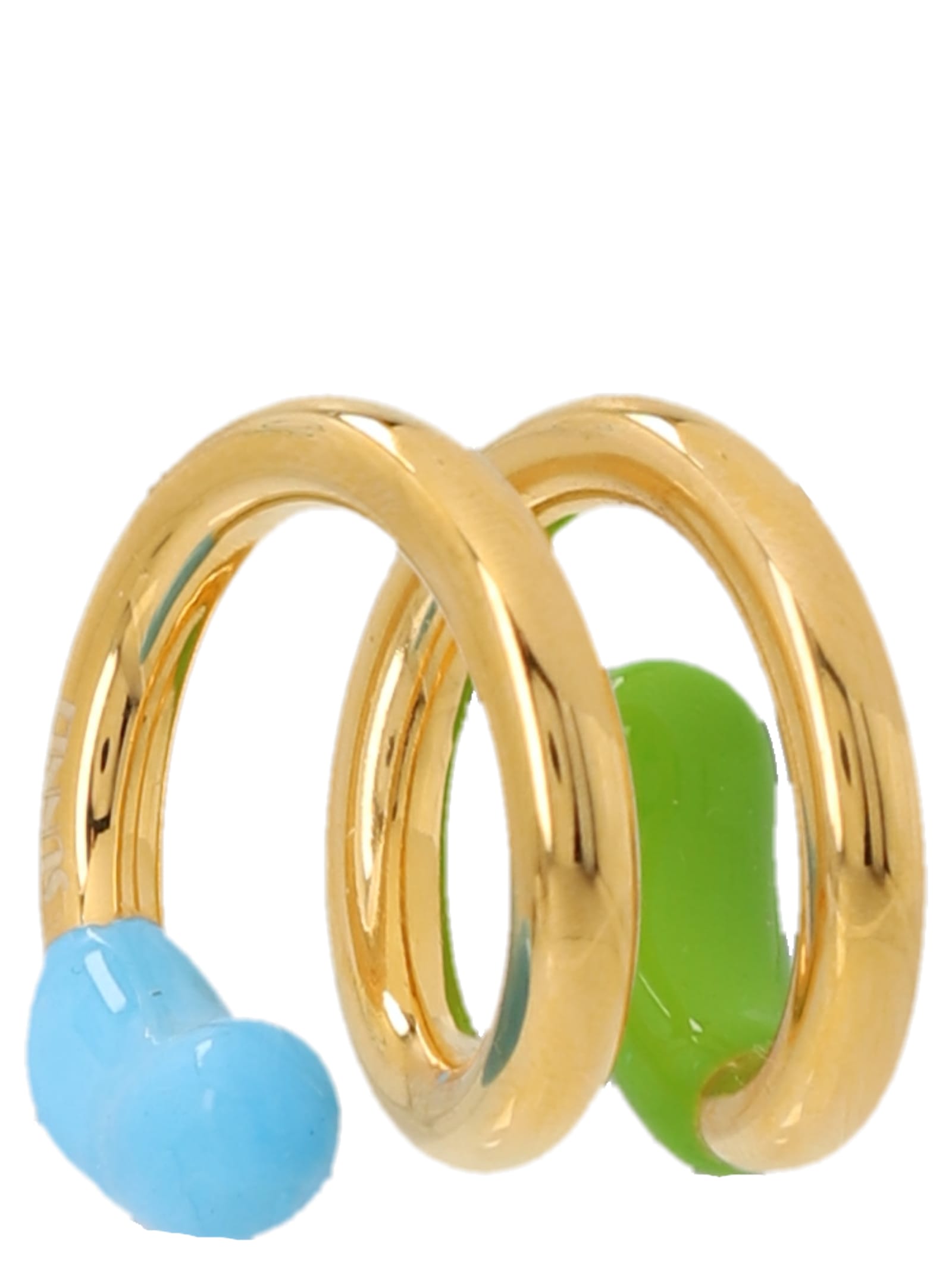 Shop Sunnei Fusillo Double Ring In Multicolor