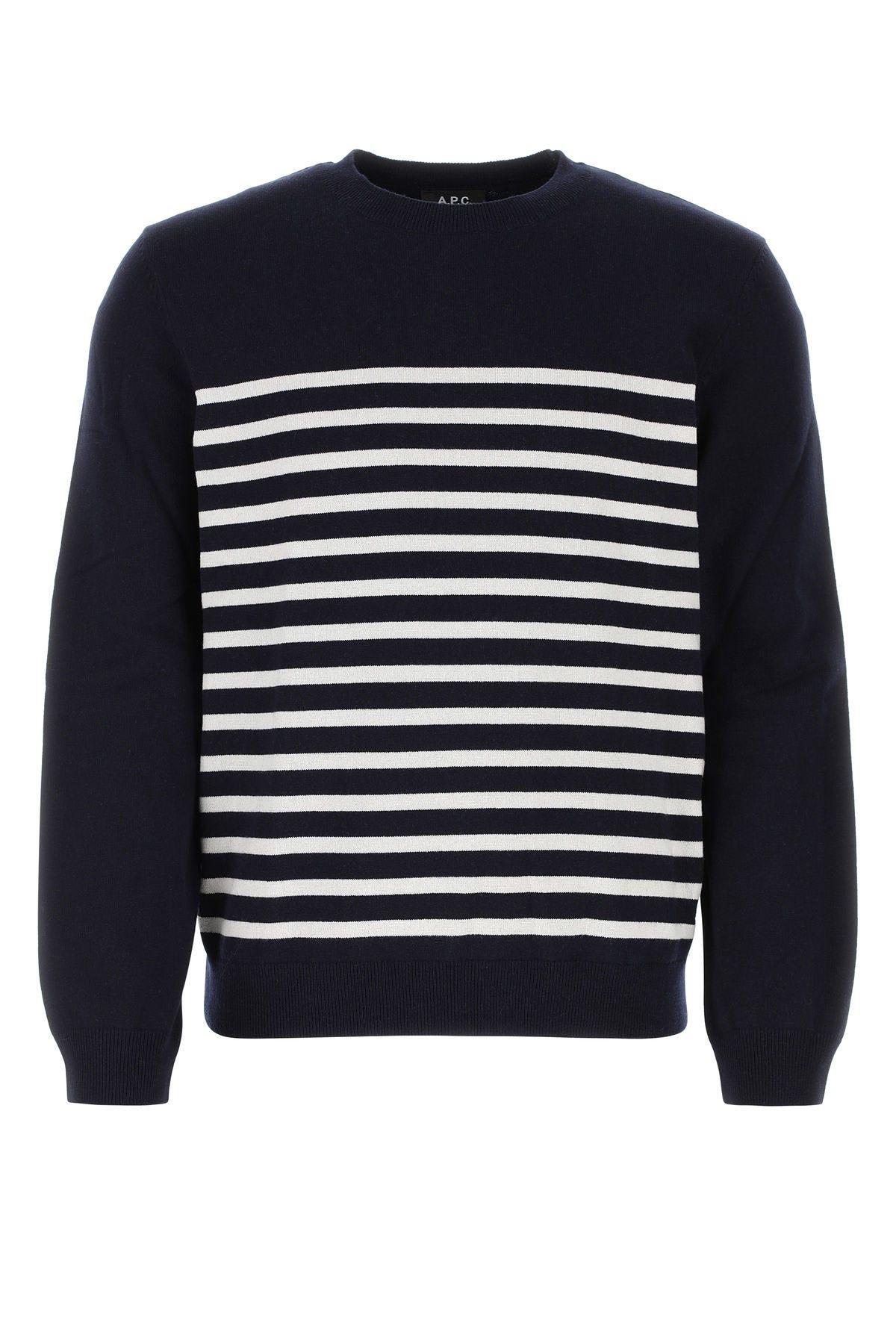 A.P.C. EMBROIDERED CASHMERE AND COTTON SWEATER 