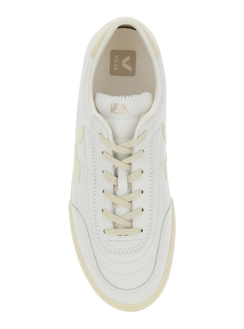Shop Veja Panenka White Sneaker With Logo On The Side And Contrasting Heel In Leather Unisex