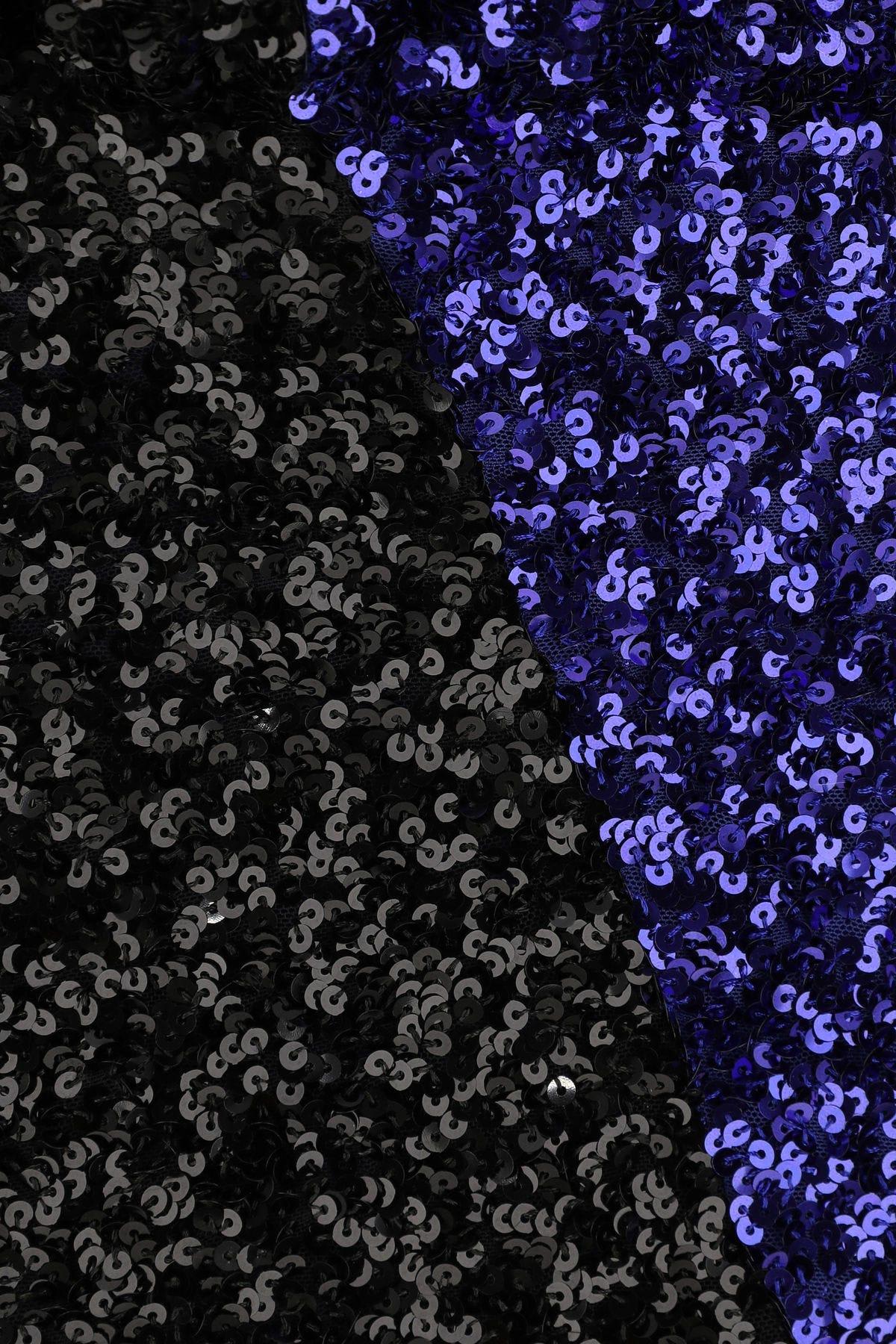 Shop Rotate Birger Christensen Two-tone Sequins Mini Dress In Blue Iris
