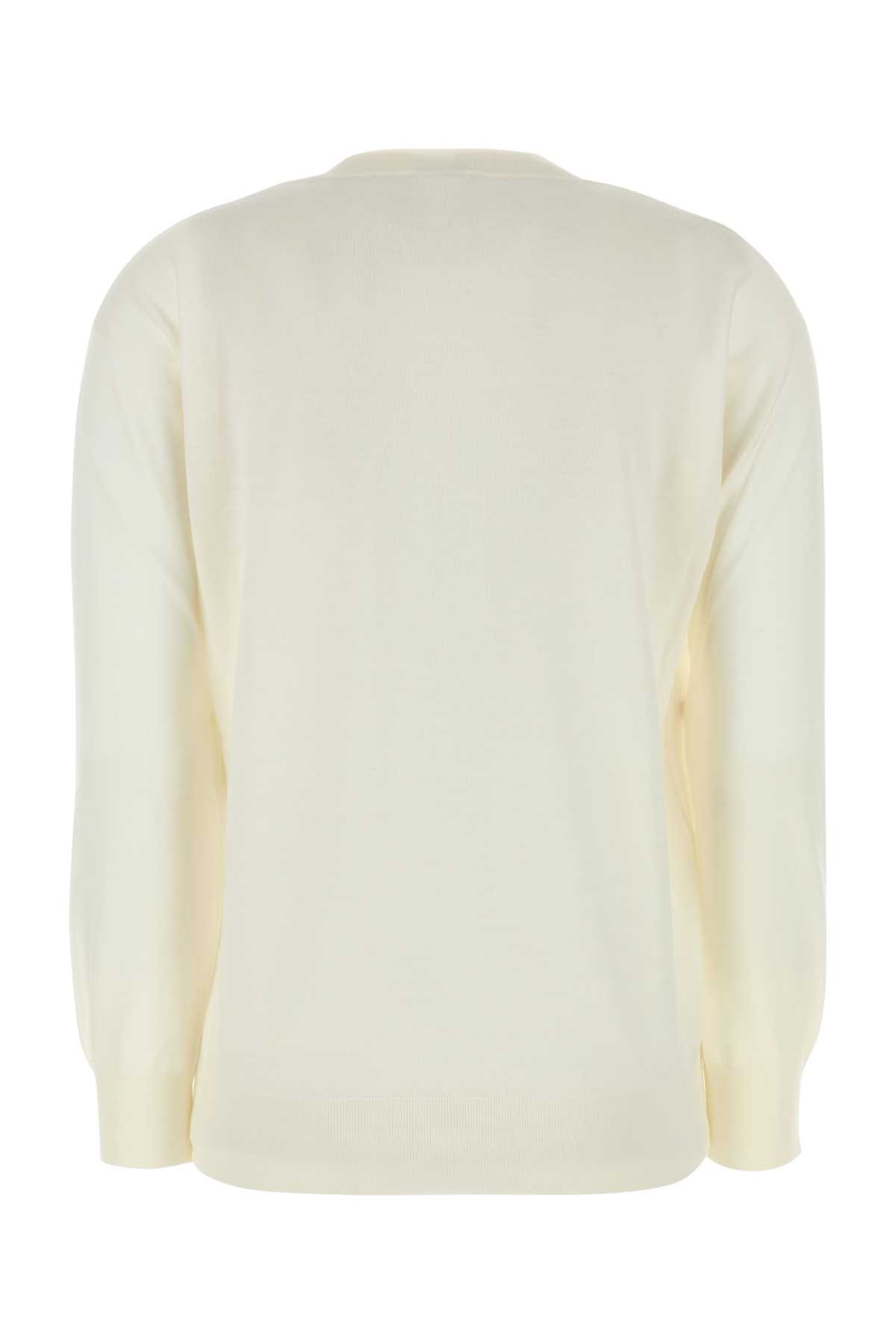 Loewe Wool Crew Neck Sweater In White
